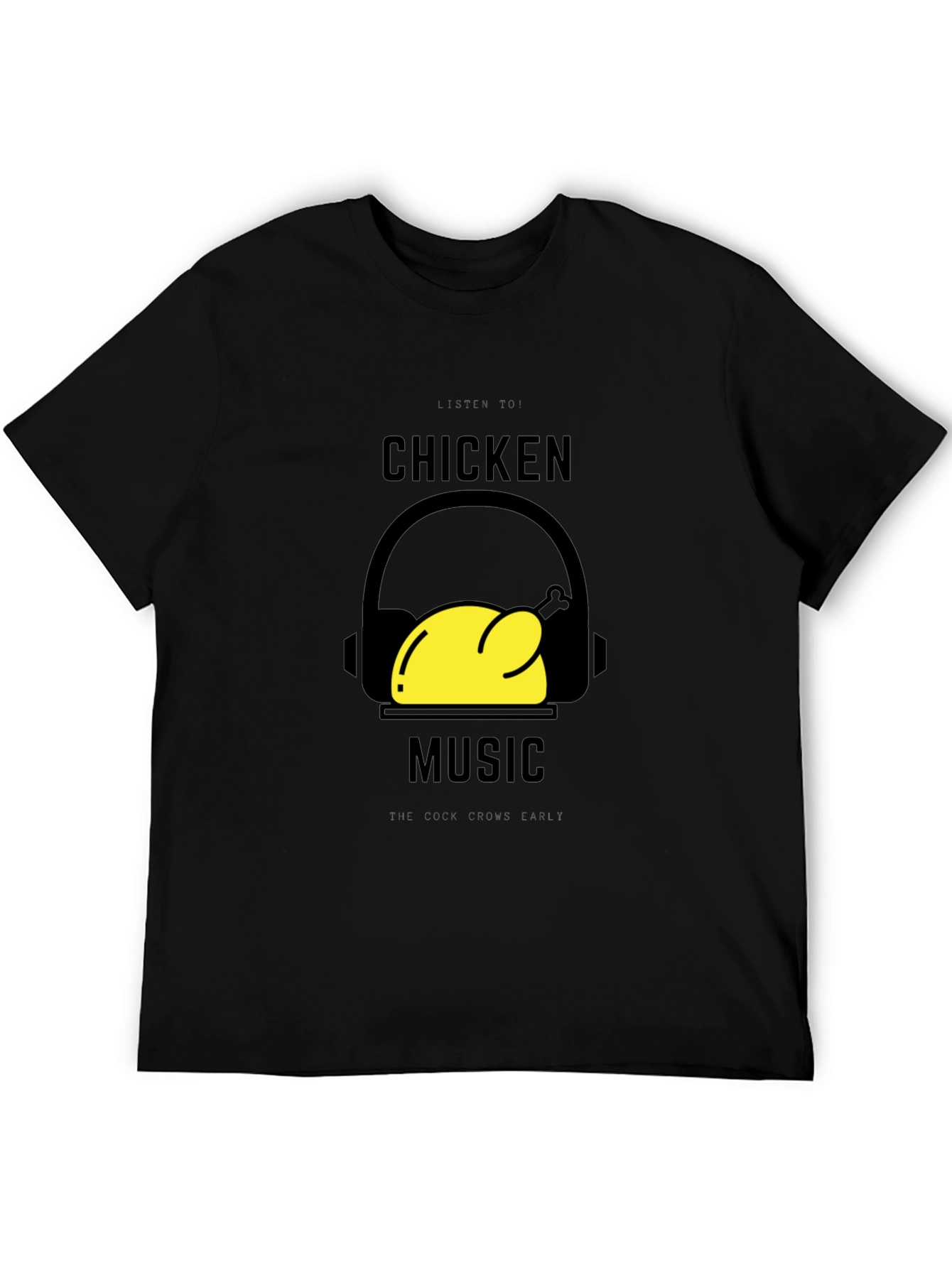 Black Chicken Music Graphic T-Shirt - Black view 5