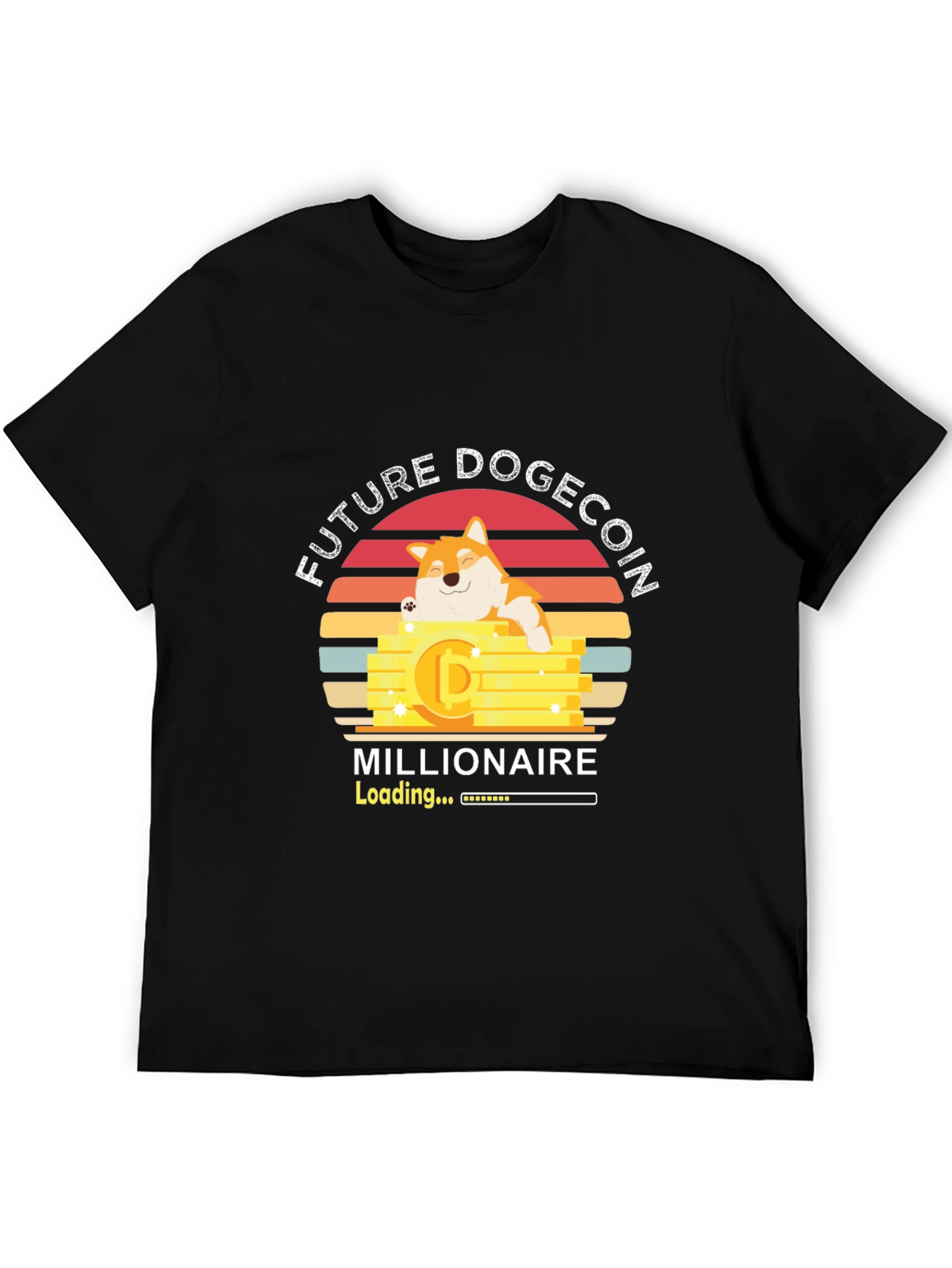 Black Future Dogecoin Millionaire T-Shirt view 5