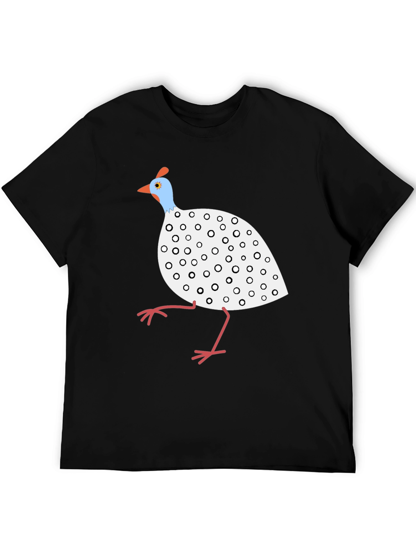 Black Guinea Fowl Graphic Tee - Unique Bird Design view 5