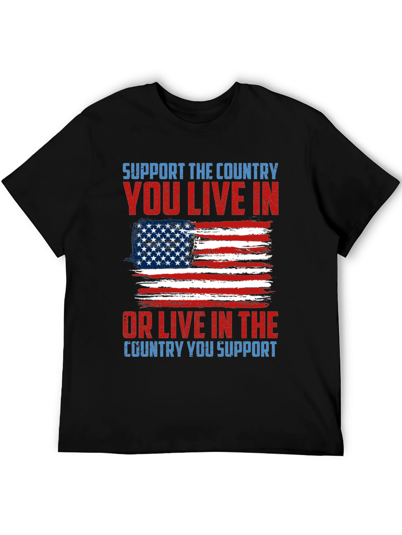 Black Patriotic T-Shirt - Support Your Country Tee view 5