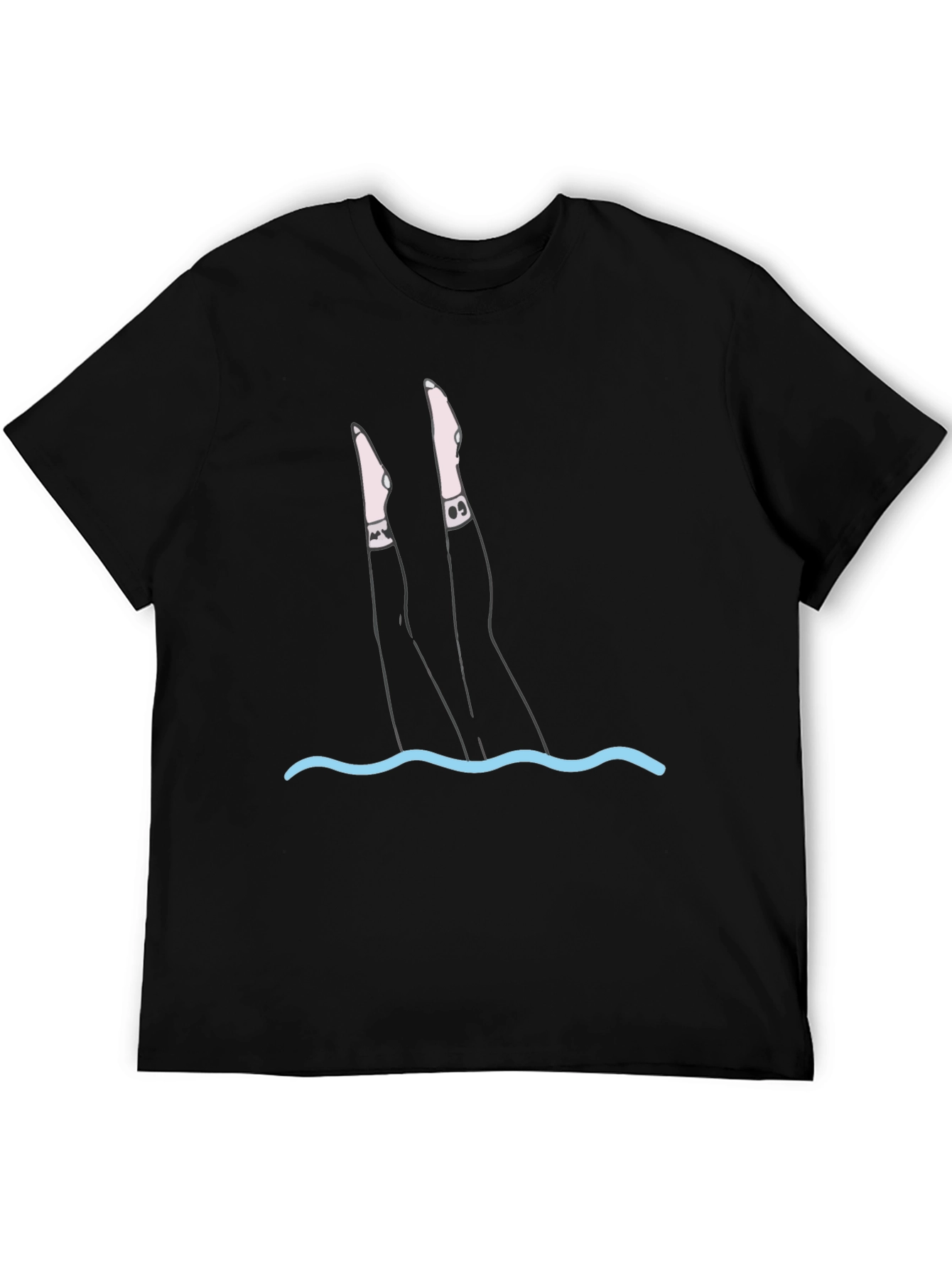 Black Dive In T-Shirt - Funny Swimmer Graphic Tee view 5