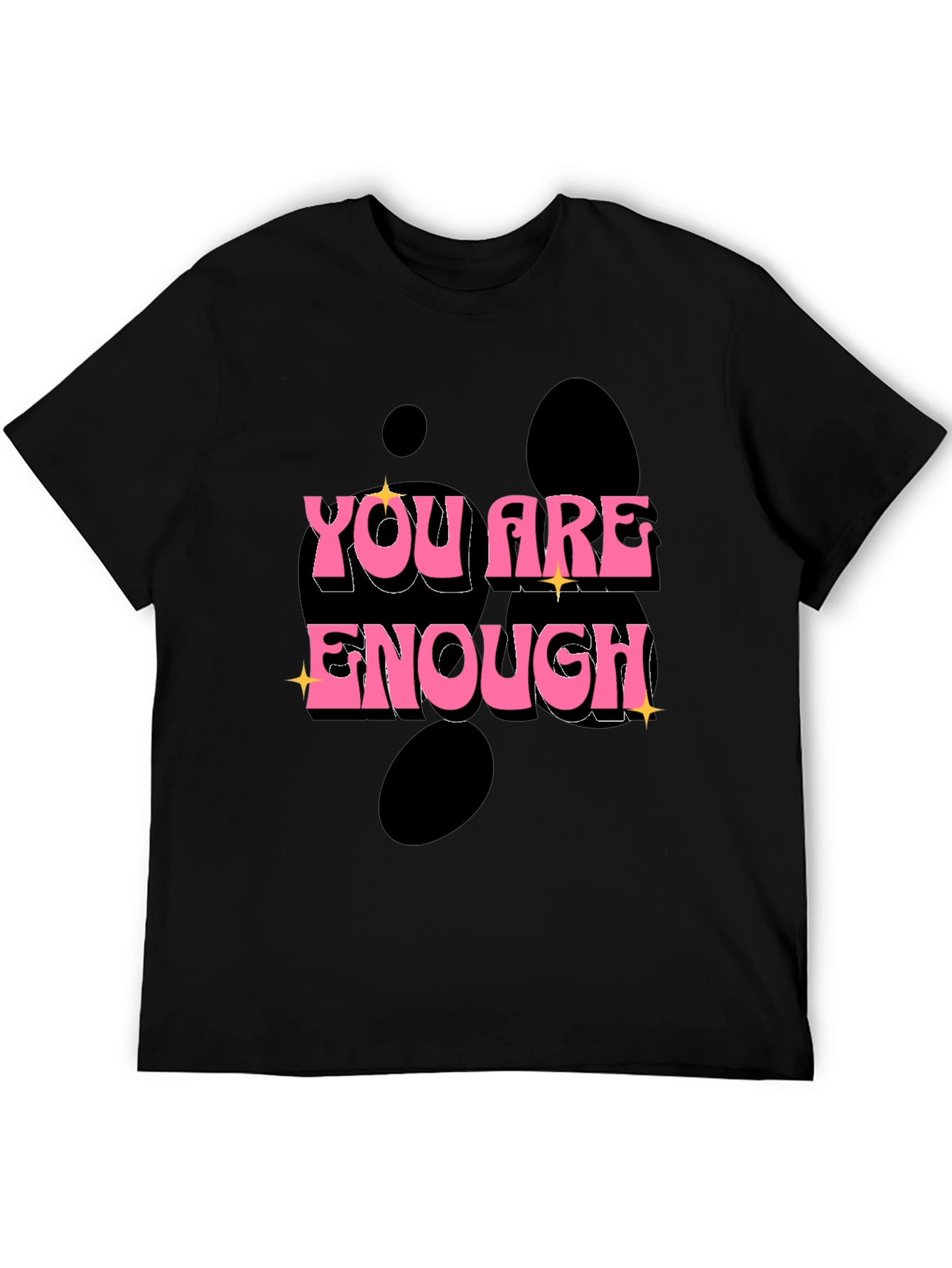 Black You Are Enough Graphic Tee - Black view 5