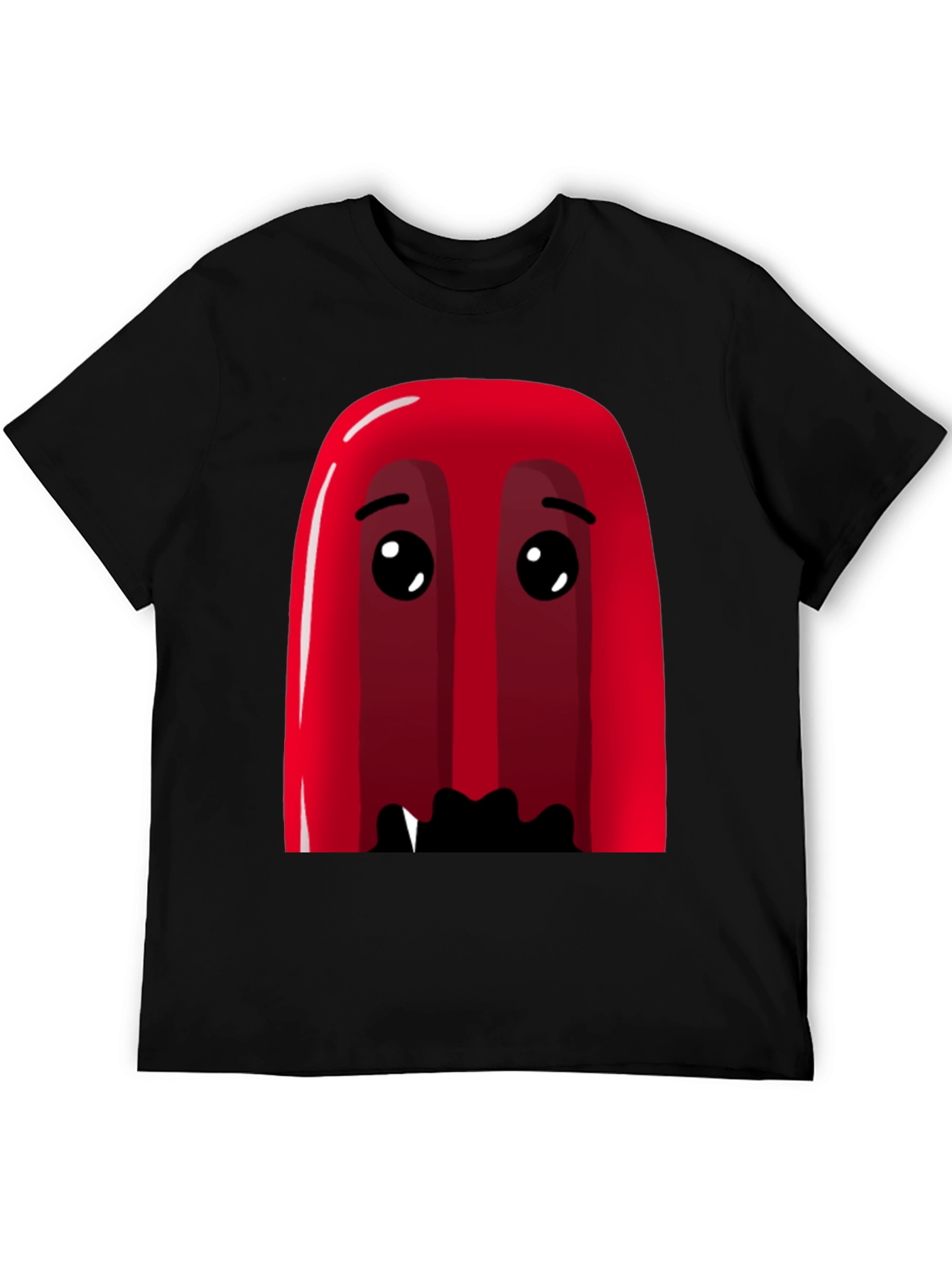 Black Red Cartoon Character Graphic Tee - Soft Cotton Blend view 5