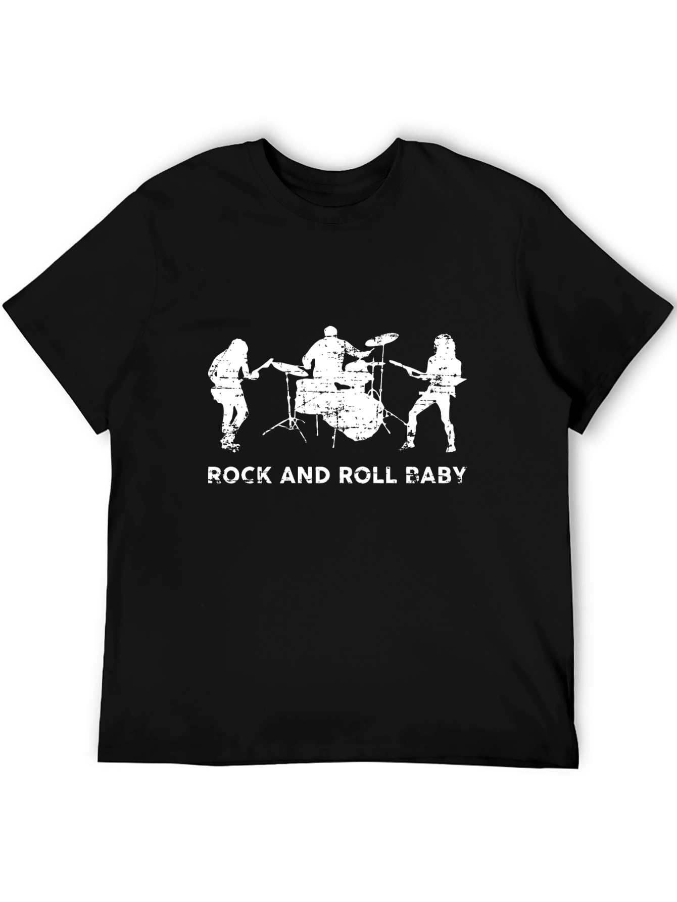 Black Rock and Roll Band Graphic Tee - Black view 5