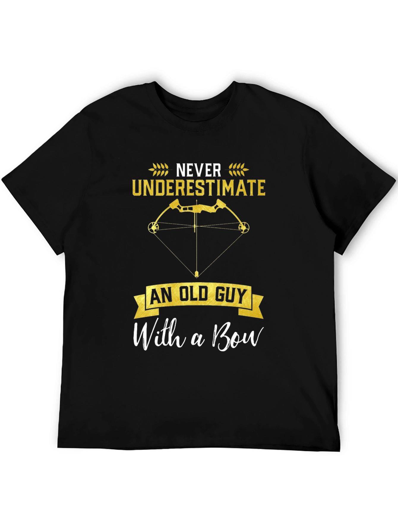 Black Never Underestimate Old Guy Bow T-Shirt view 5