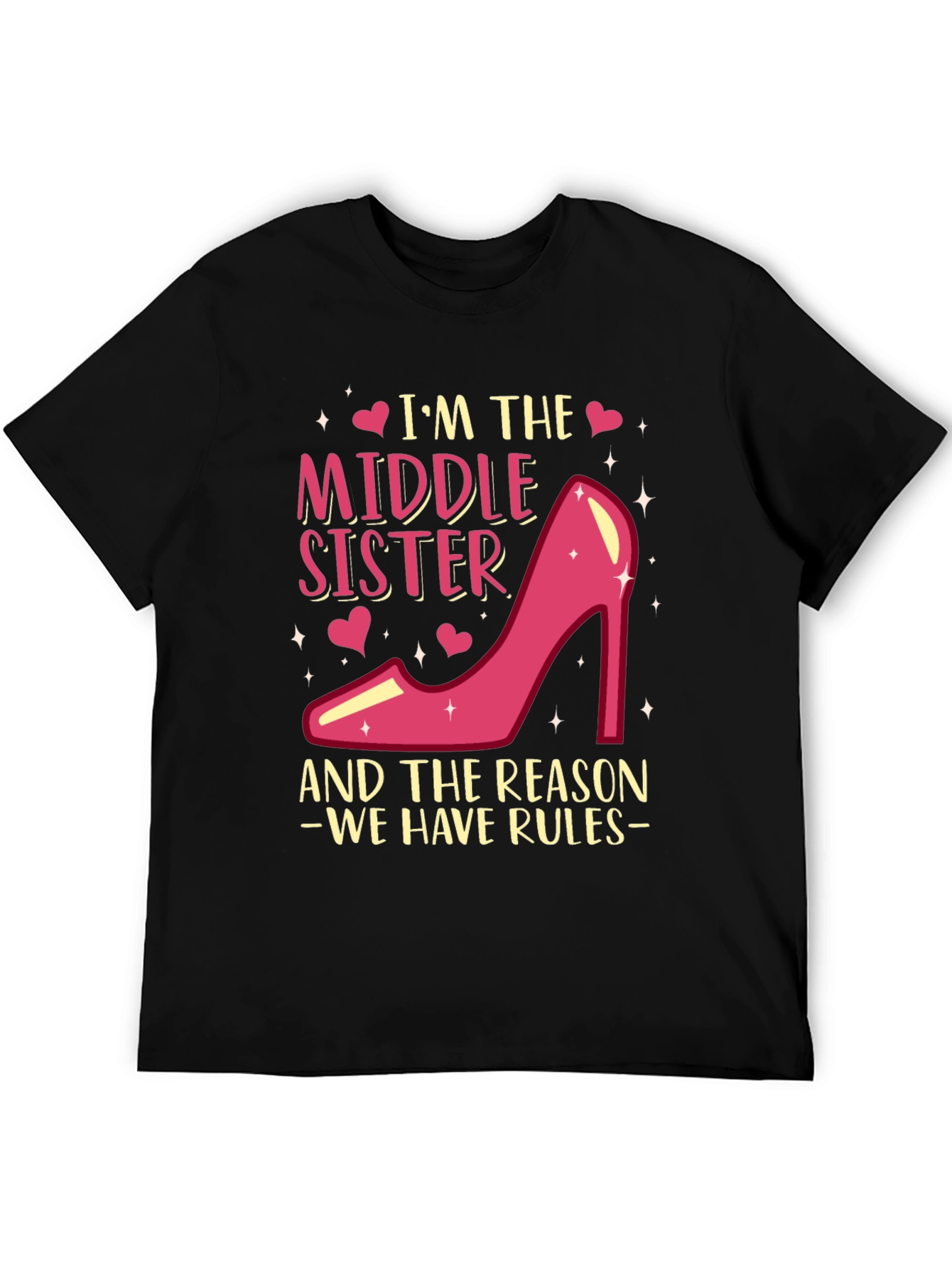 Black Middle Sister T-Shirt - Reason We Have Rules! view 5
