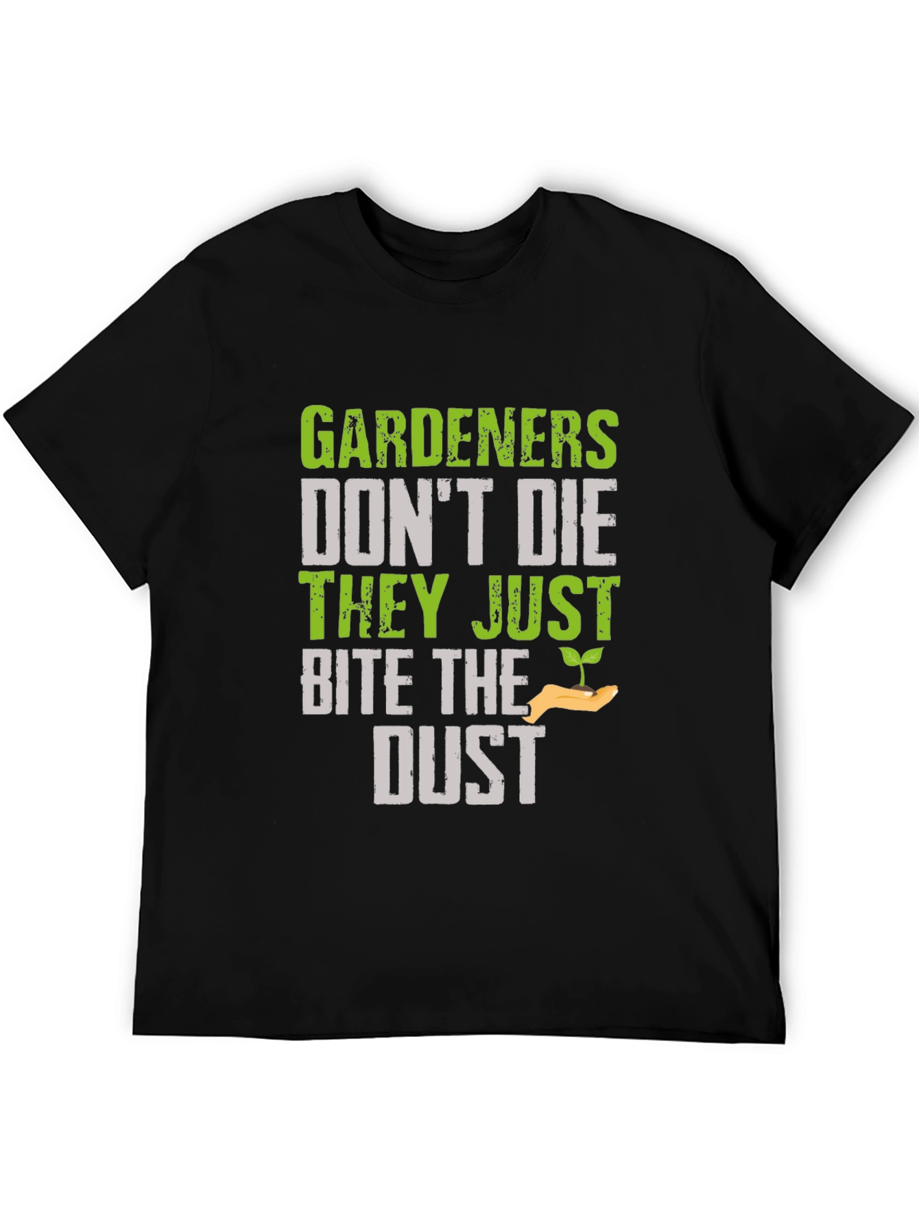 Black Gardener Bite the Dust Novelty Graphic T-Shirt view 5
