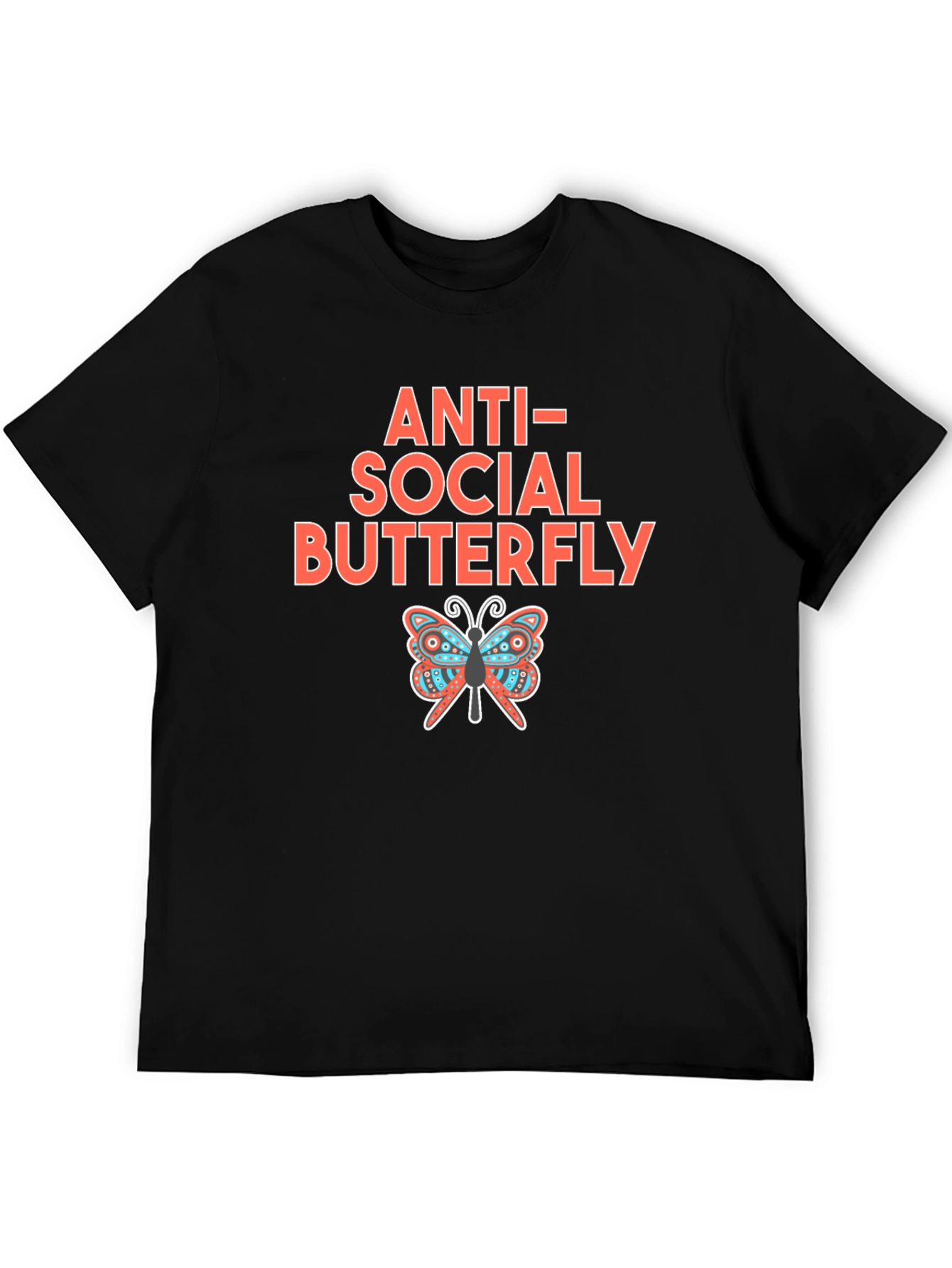 Black Anti-Social Butterfly Graphic Tee view 5