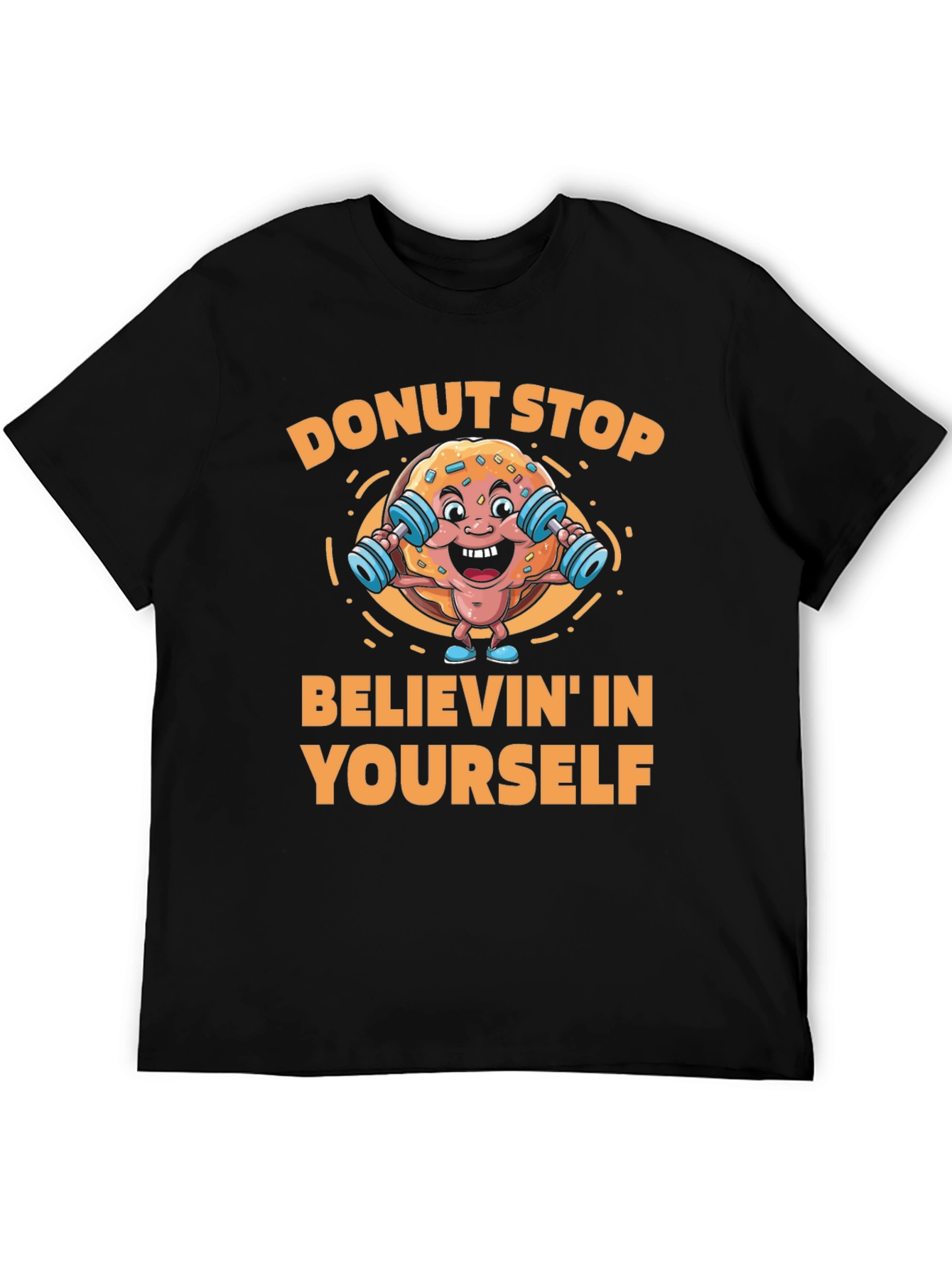 Black Donut Stop Believin' Fitness T-Shirt view 5