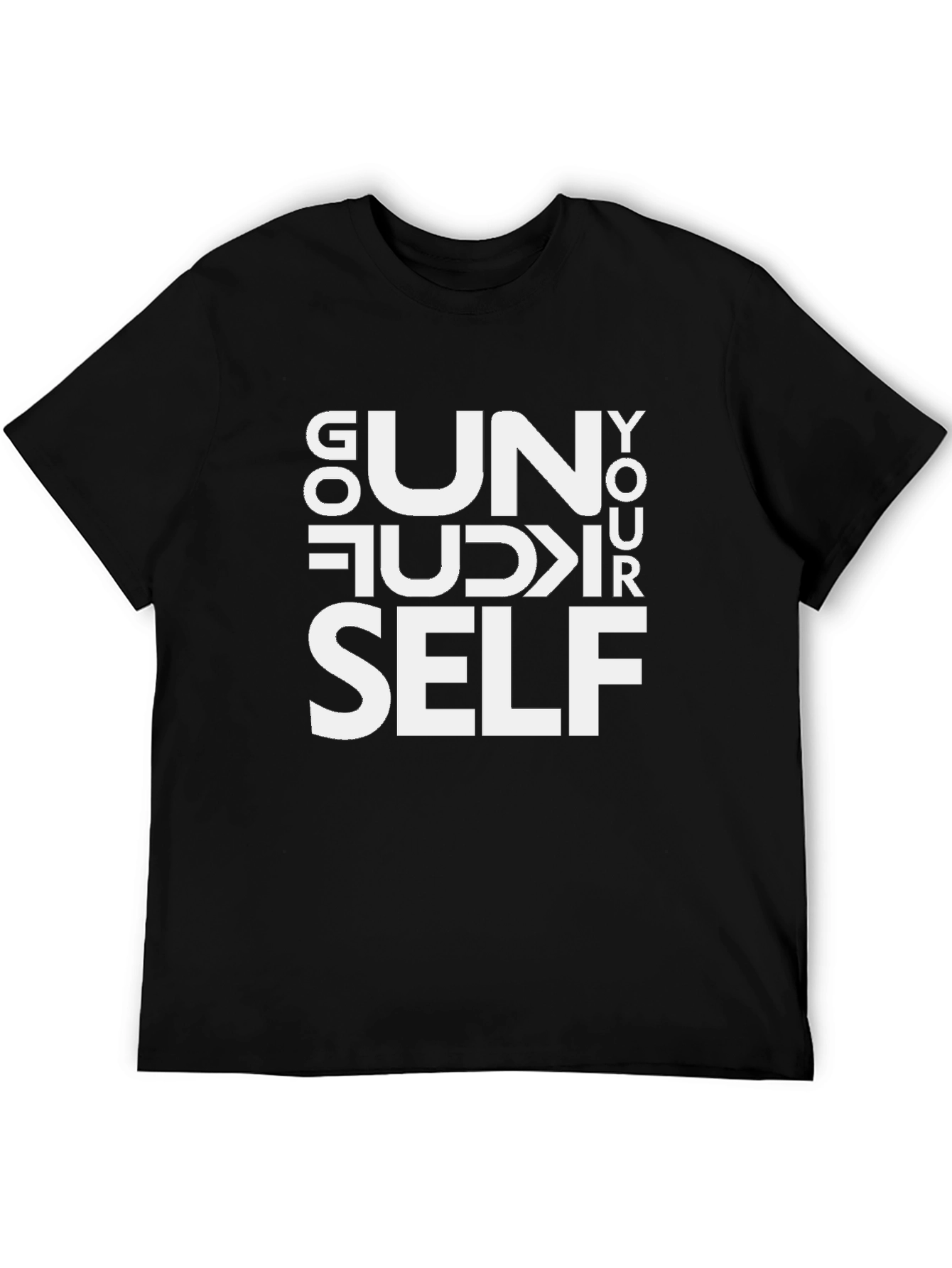 Black Go Un-F Yourself T-Shirt | Funny Sarcastic Tee view 5