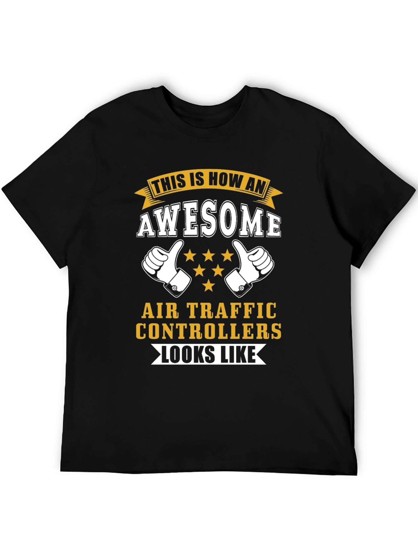 Black Awesome Air Traffic Controller T-Shirt view 5
