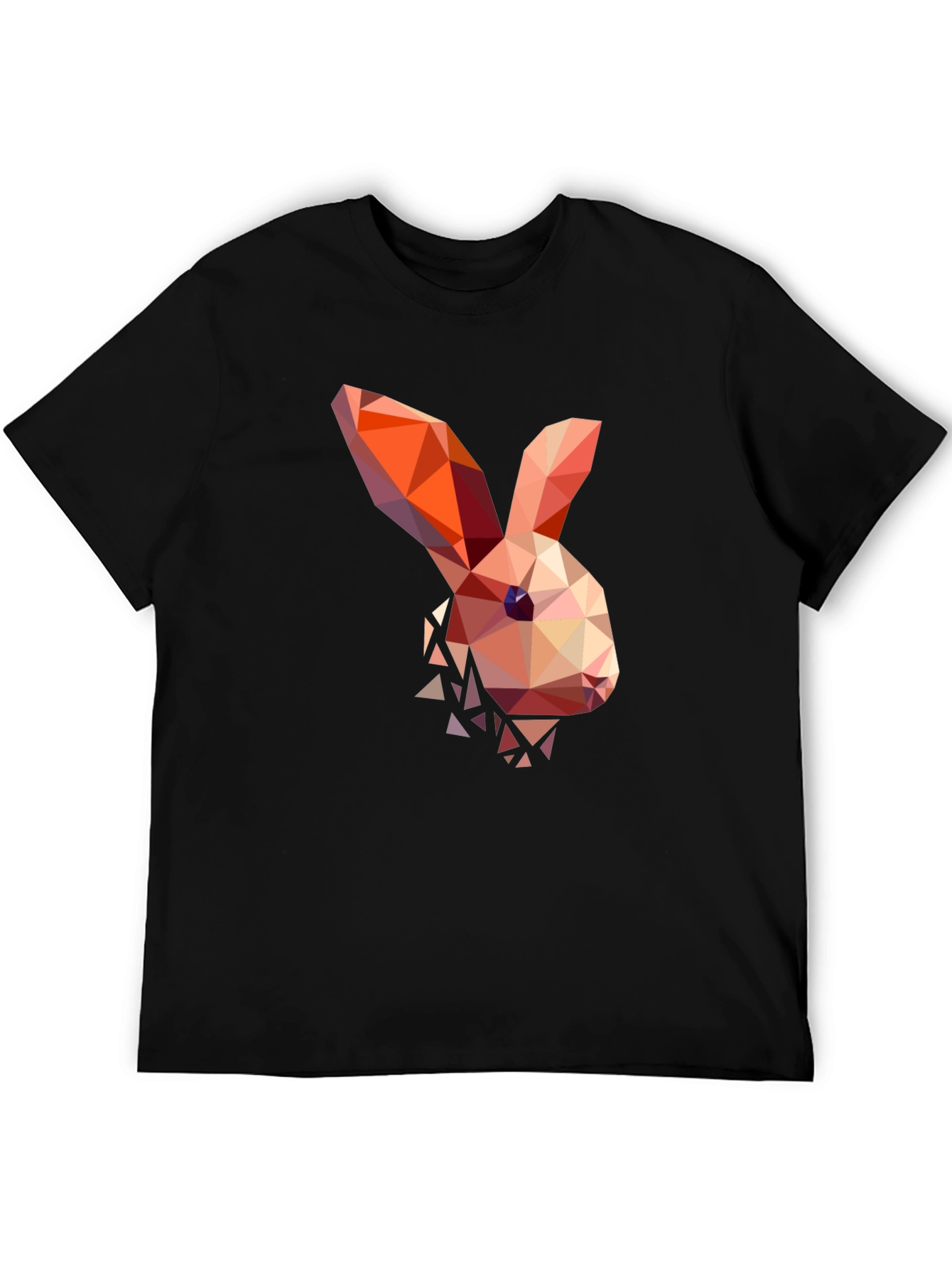 Black Geometric Bunny Graphic T-Shirt view 5