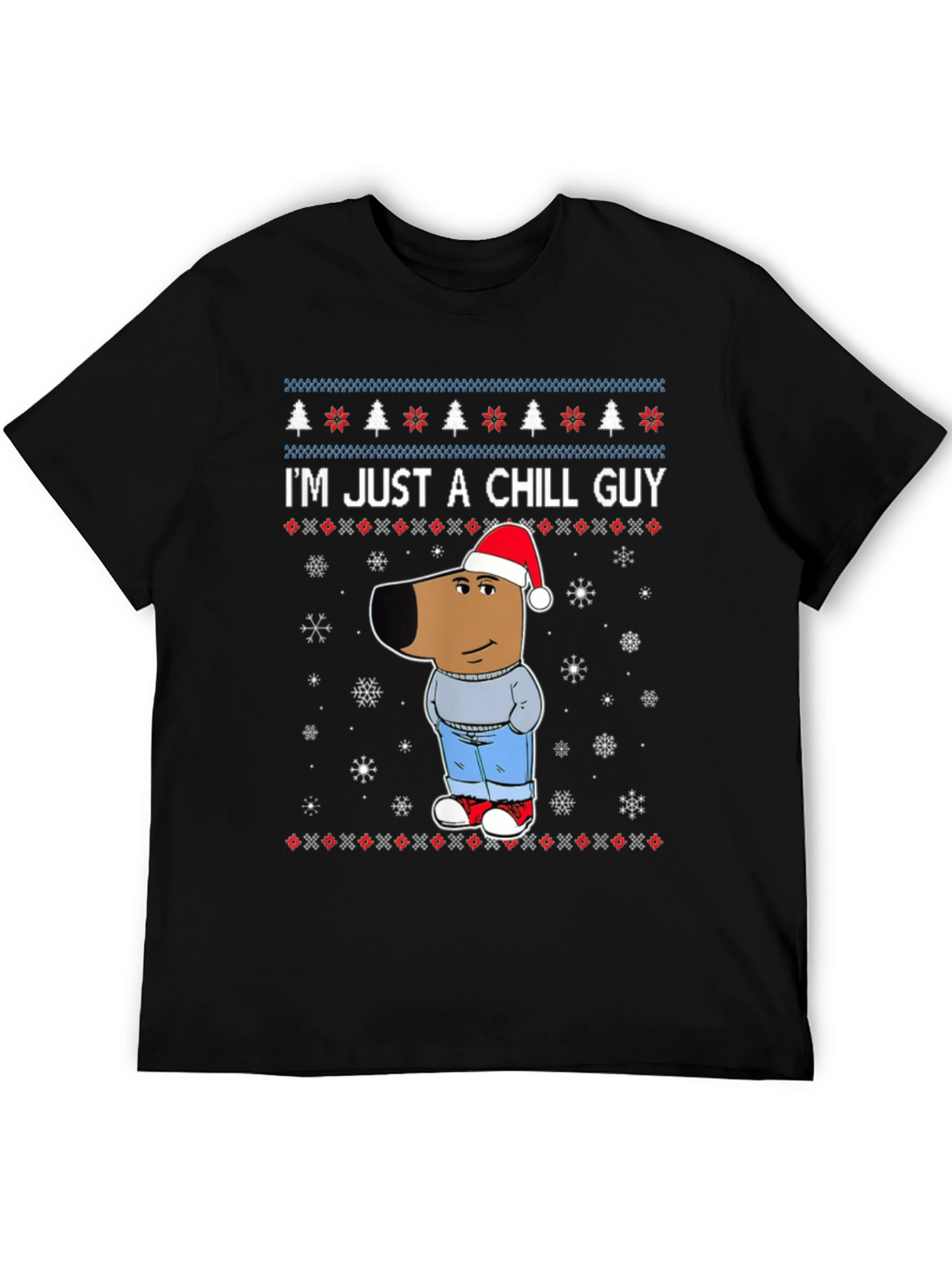 Black Chill Guy Christmas Graphic Tee view 5
