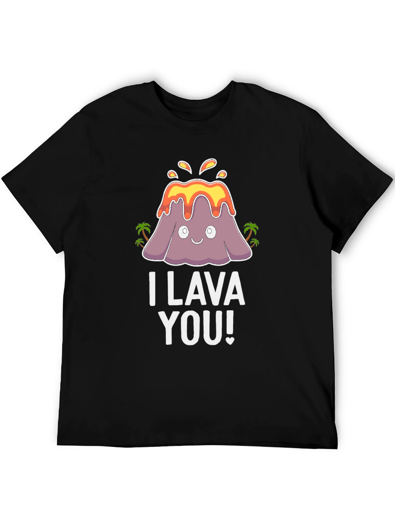 Black I Lava You Graphic Tee - Cute Volcano Pun T-Shirt view 5
