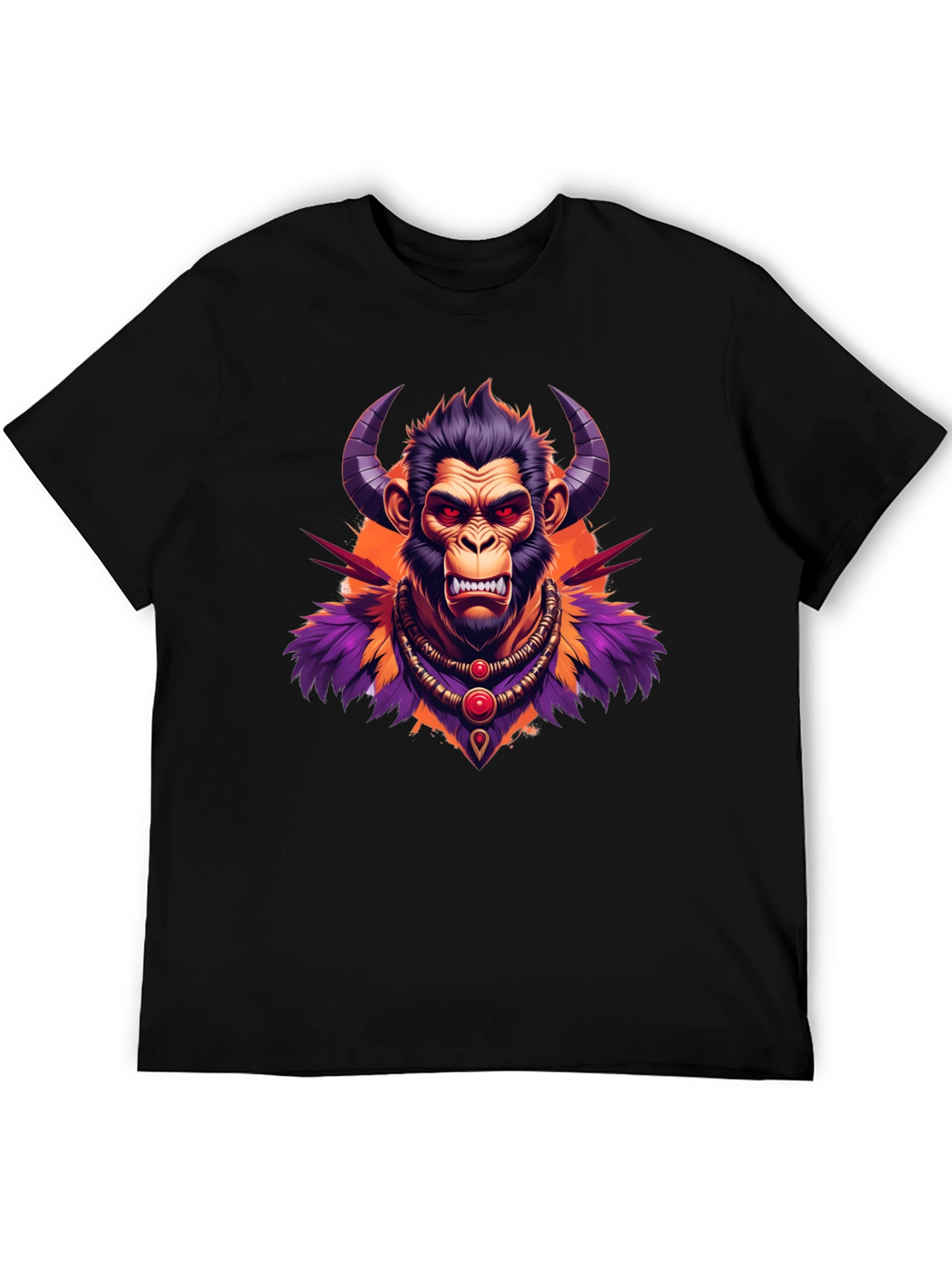 Black Horned Monkey Graphic Tee - Unique Ape Design view 5