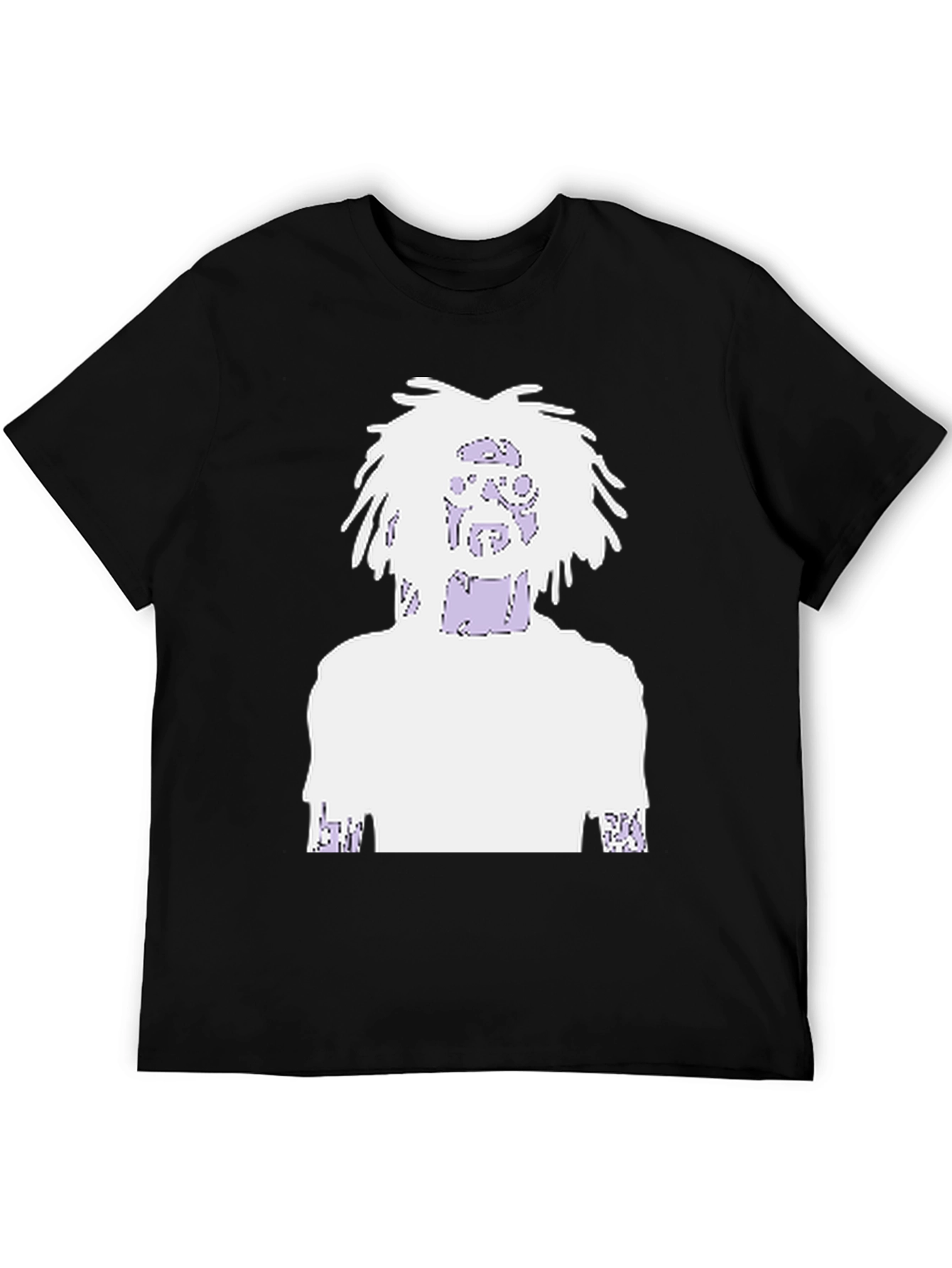 Black Graphic Print Tee - Black Cotton Blend view 5