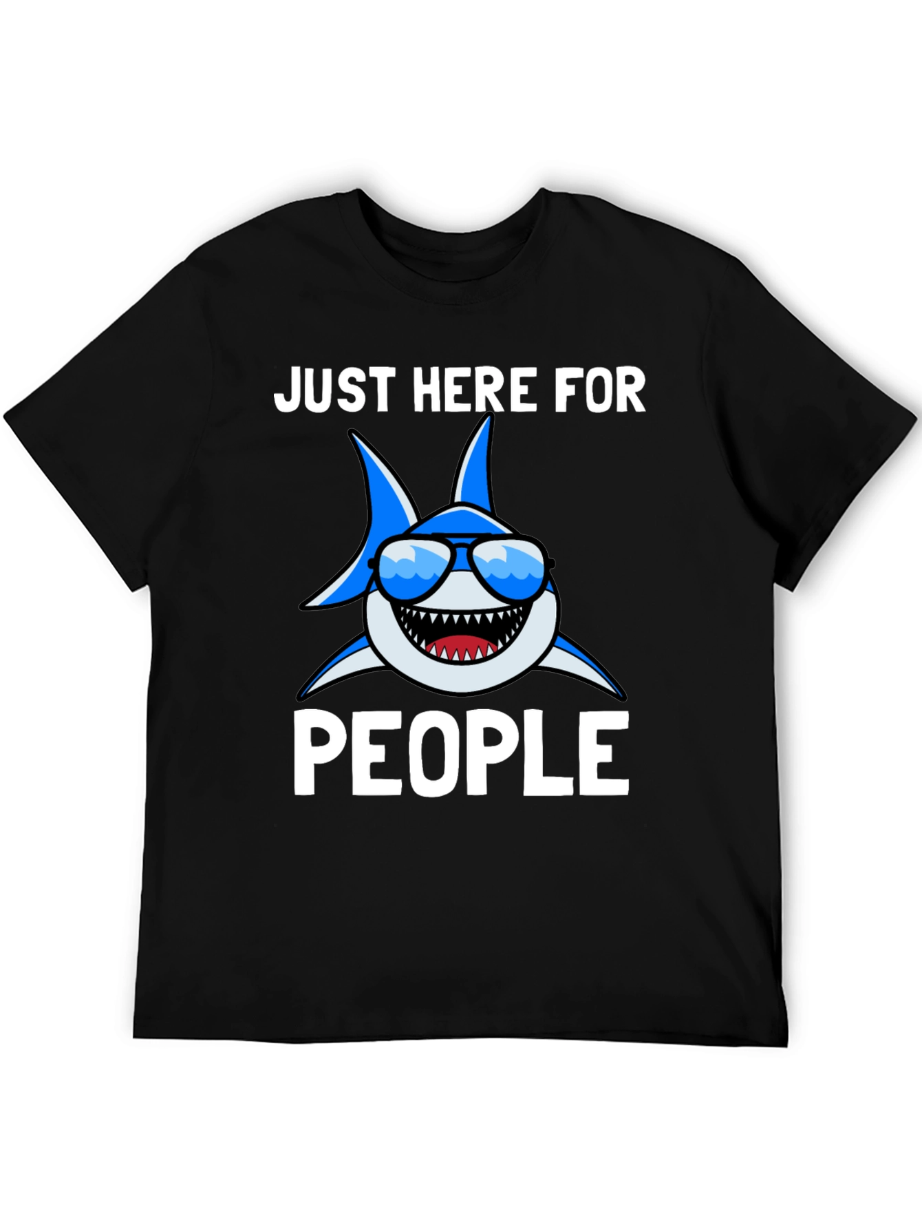 Black Shark Lover T-Shirt - Just Here for People view 5