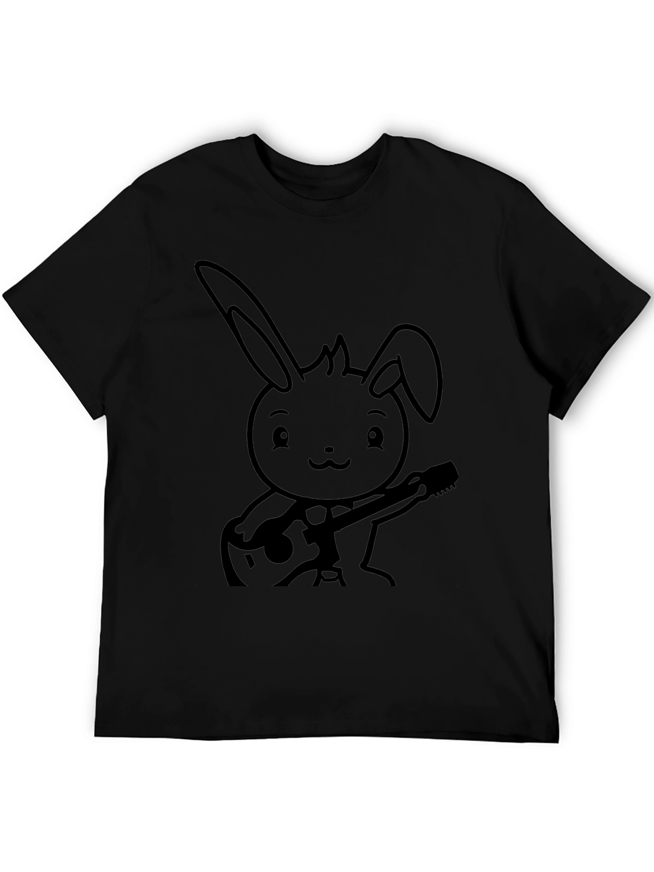 Black Black Bunny Guitarist Graphic Tee - Unisex view 5