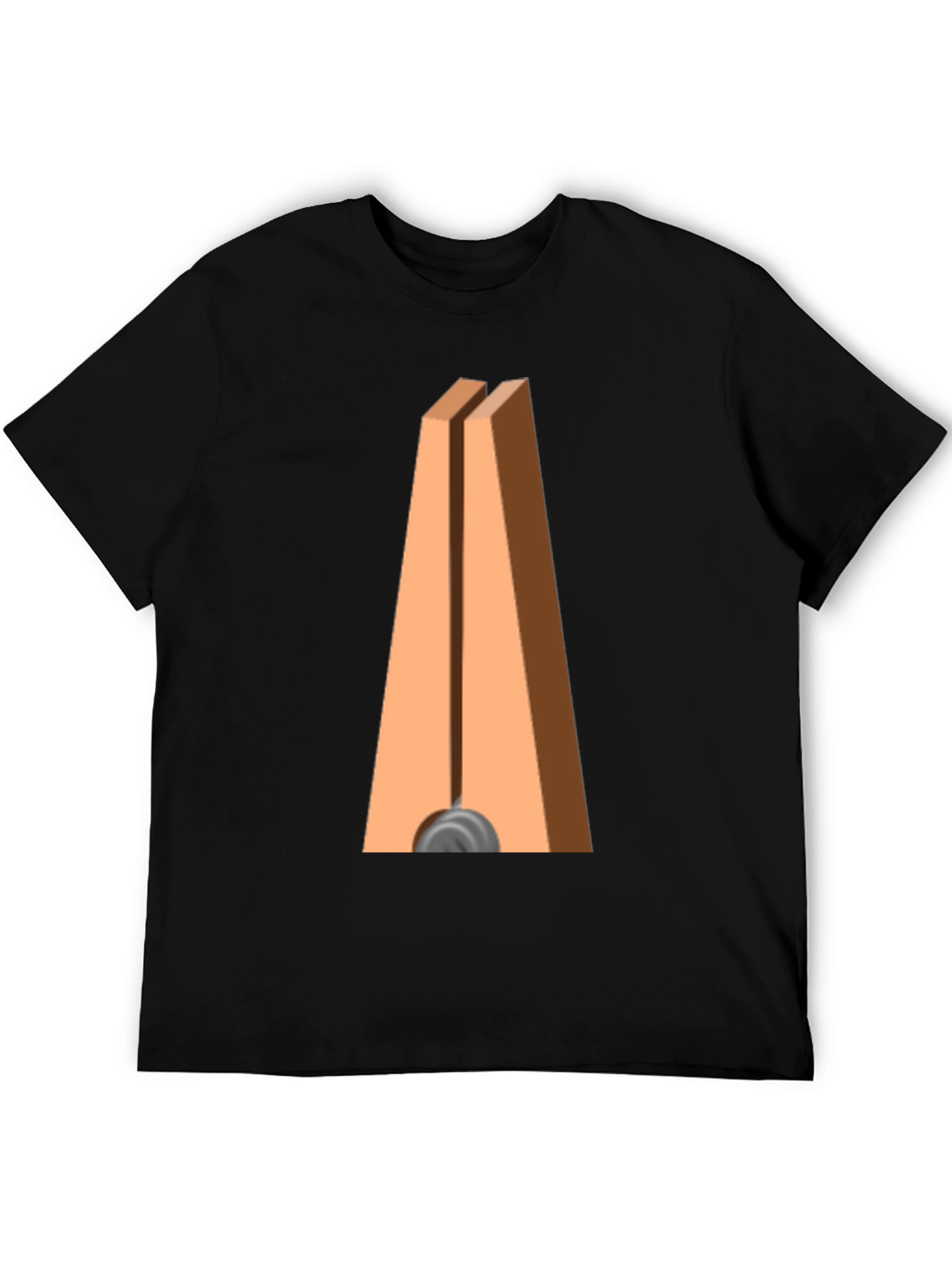 Black Novelty Clothespin Graphic Tee - Quirky Casual Wear view 5