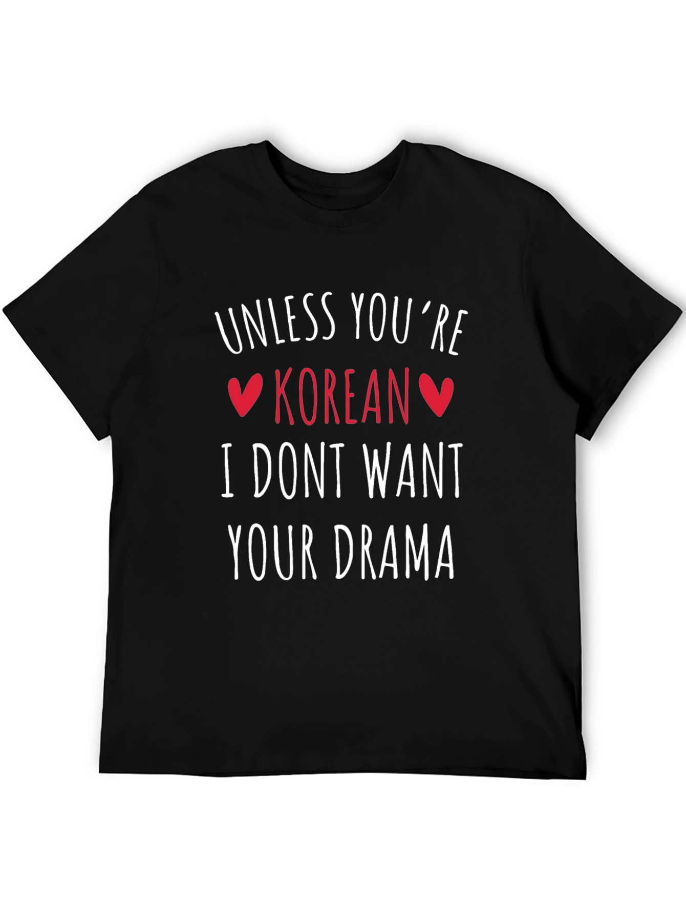 Black Korean Drama Graphic Tee - Black Crew Neck T-Shirt view 5