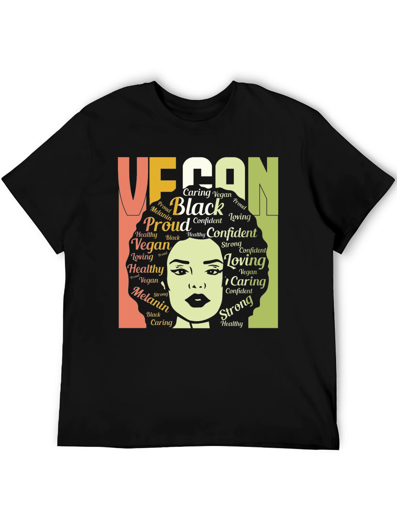 Black Vegan Black Melanin Proud T-Shirt view 5
