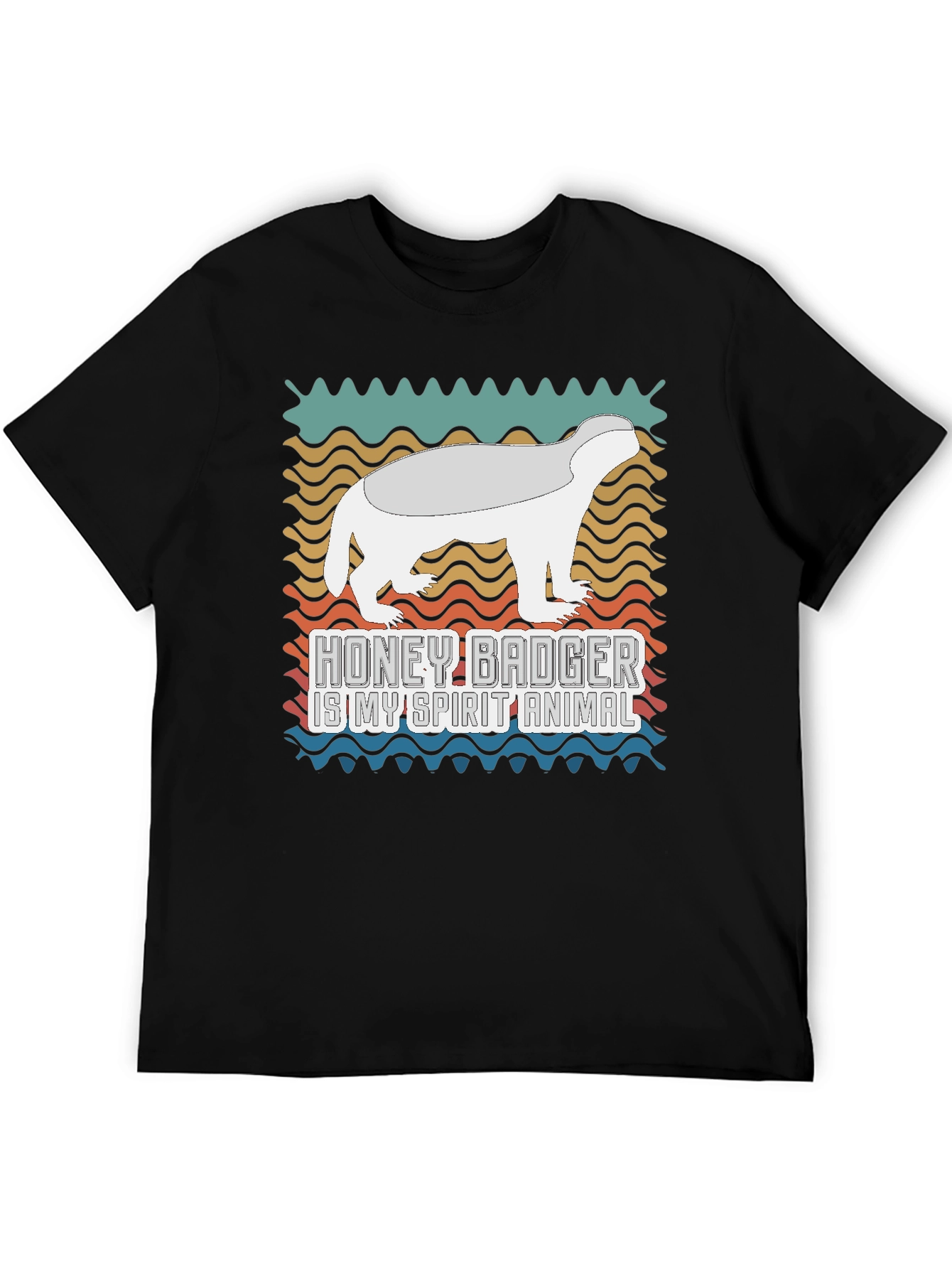 Black Honey Badger Spirit Animal Graphic Tee view 5