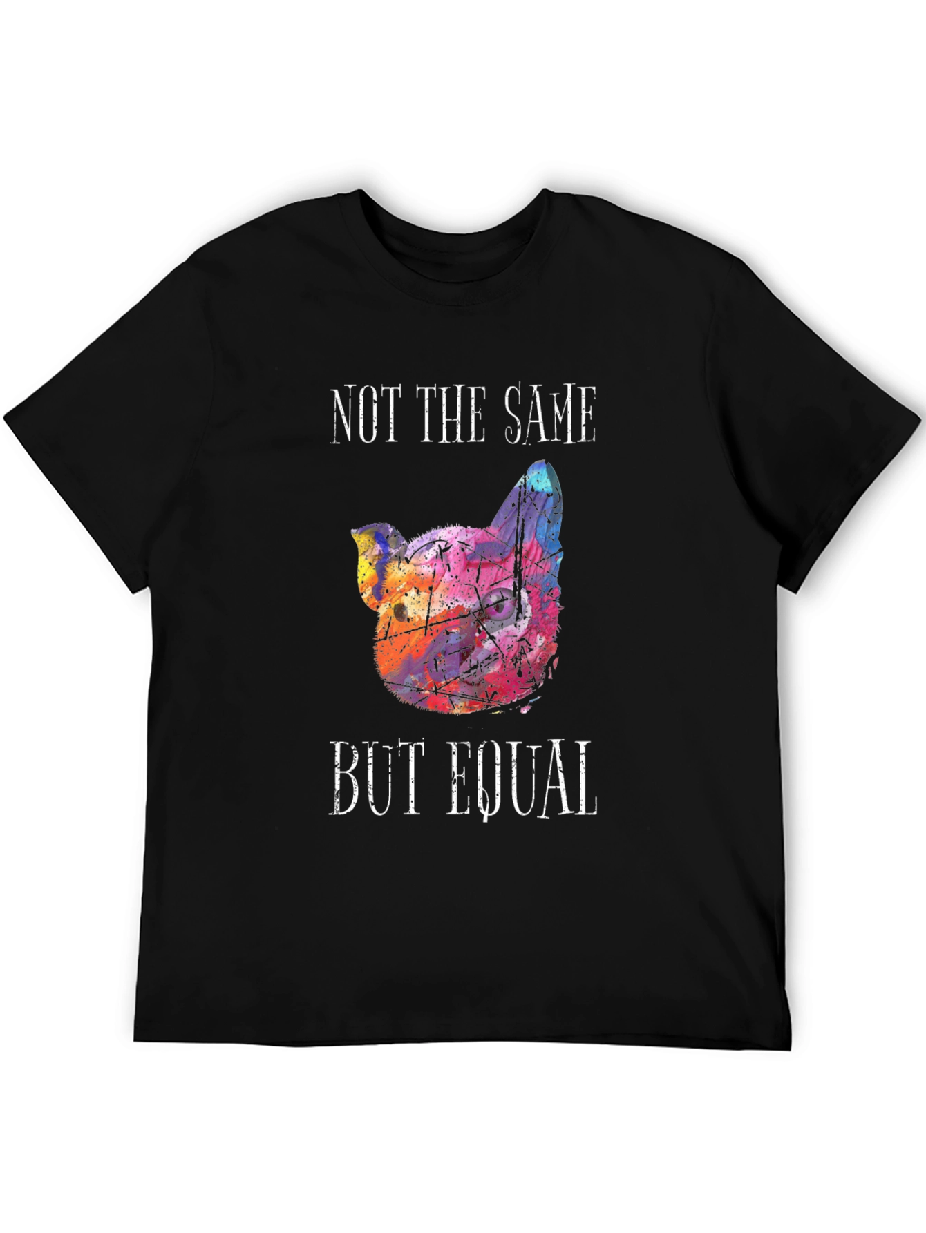 Black Not The Same But Equal T-Shirt - Unique Watercolor Dog view 5