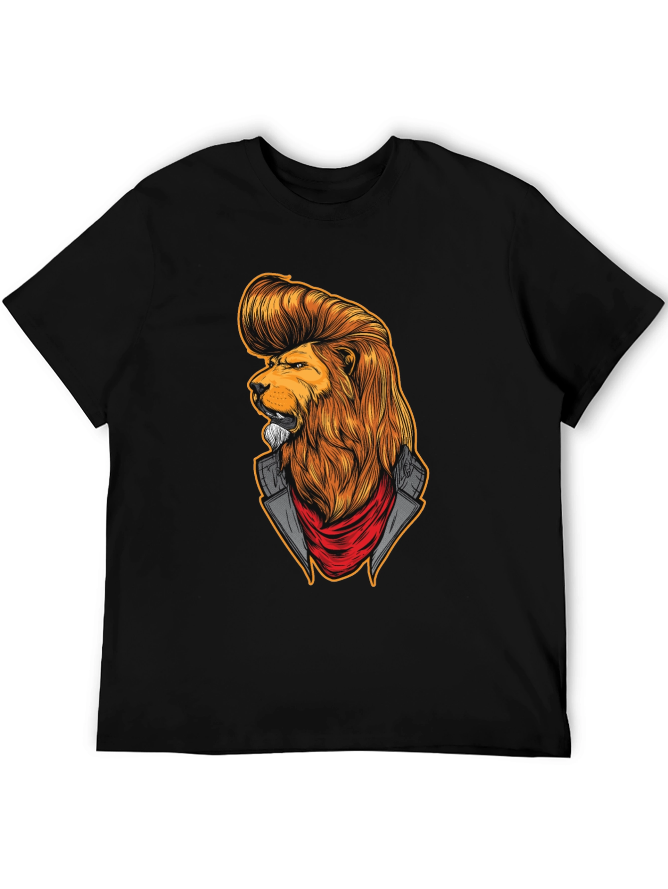 Black Lion Rockabilly T-Shirt - Cool Graphic Tee view 5