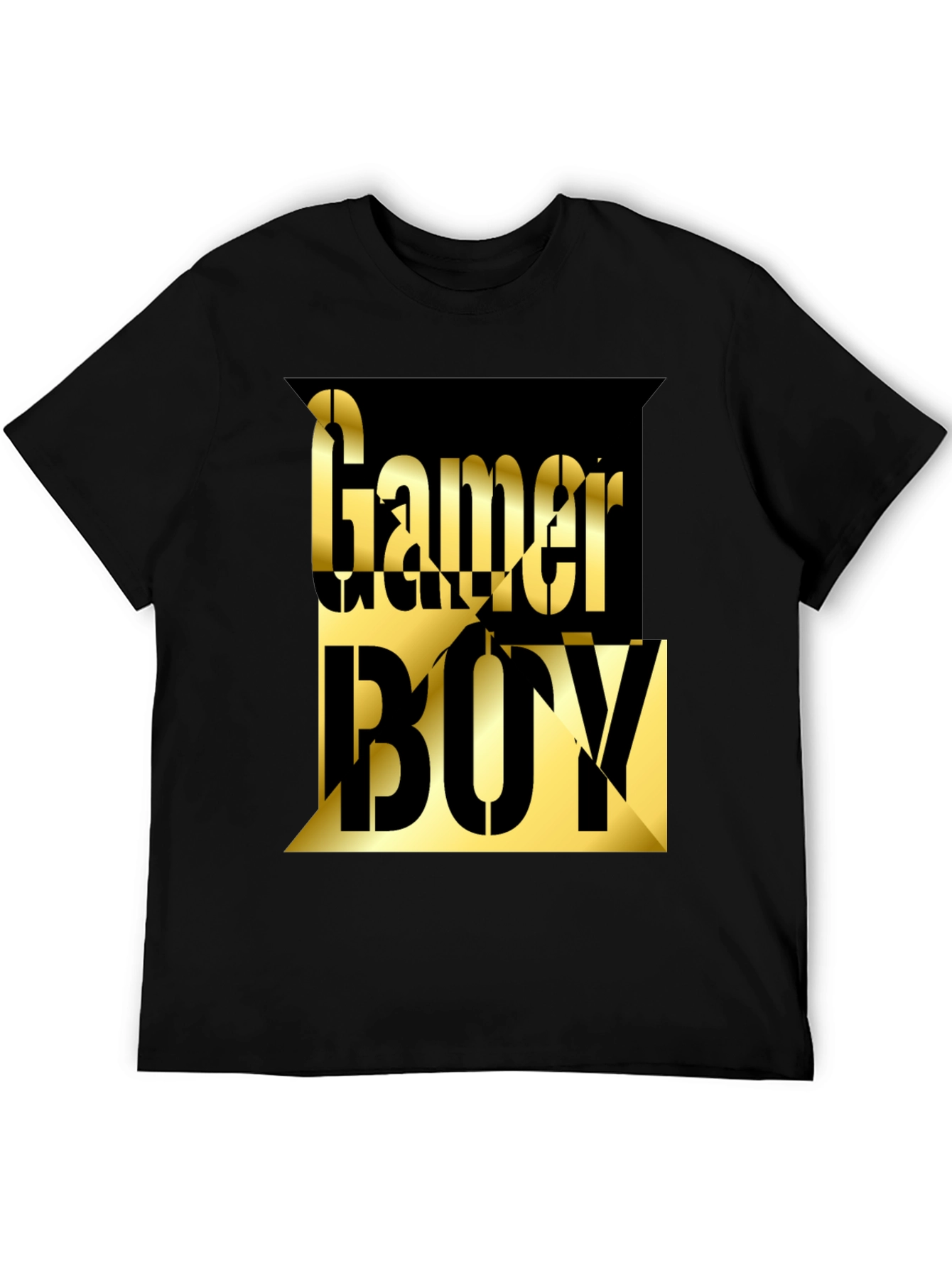 Black Gamer Boy Graphic Tee - Black Cotton Blend view 5