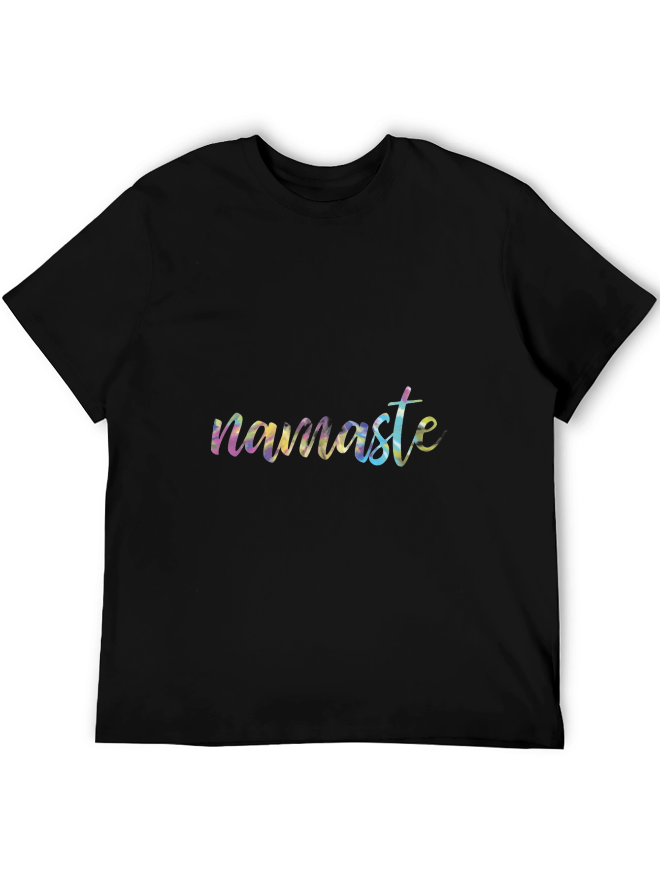 Black Namaste Tie-Dye Graphic Black T-Shirt view 5