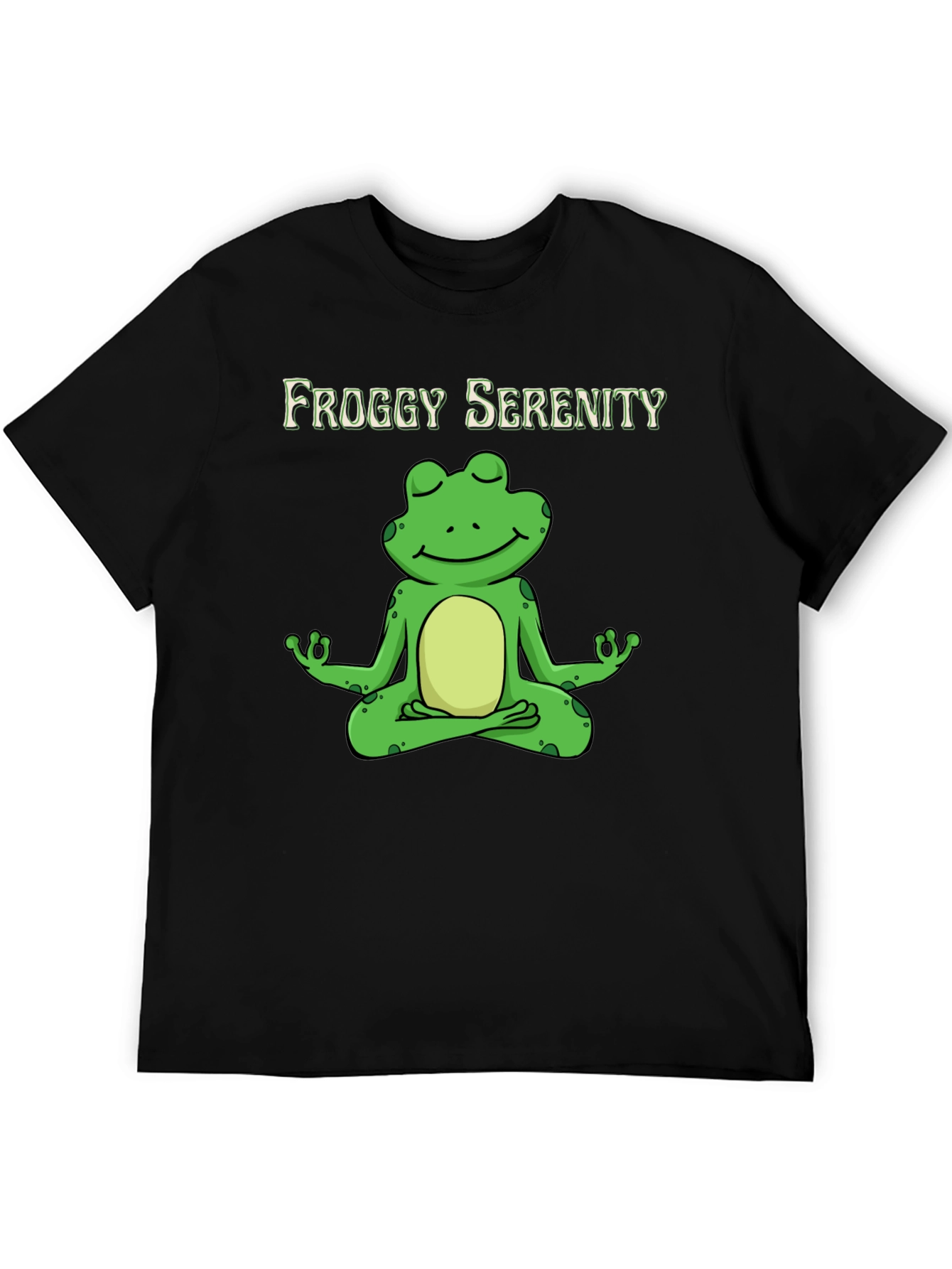 Black Froggy Serenity Meditation T-Shirt - Relax & Unwind view 5