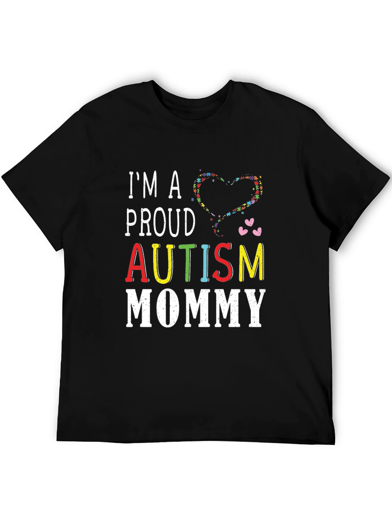 Black Proud Autism Mommy T-Shirt  view 5