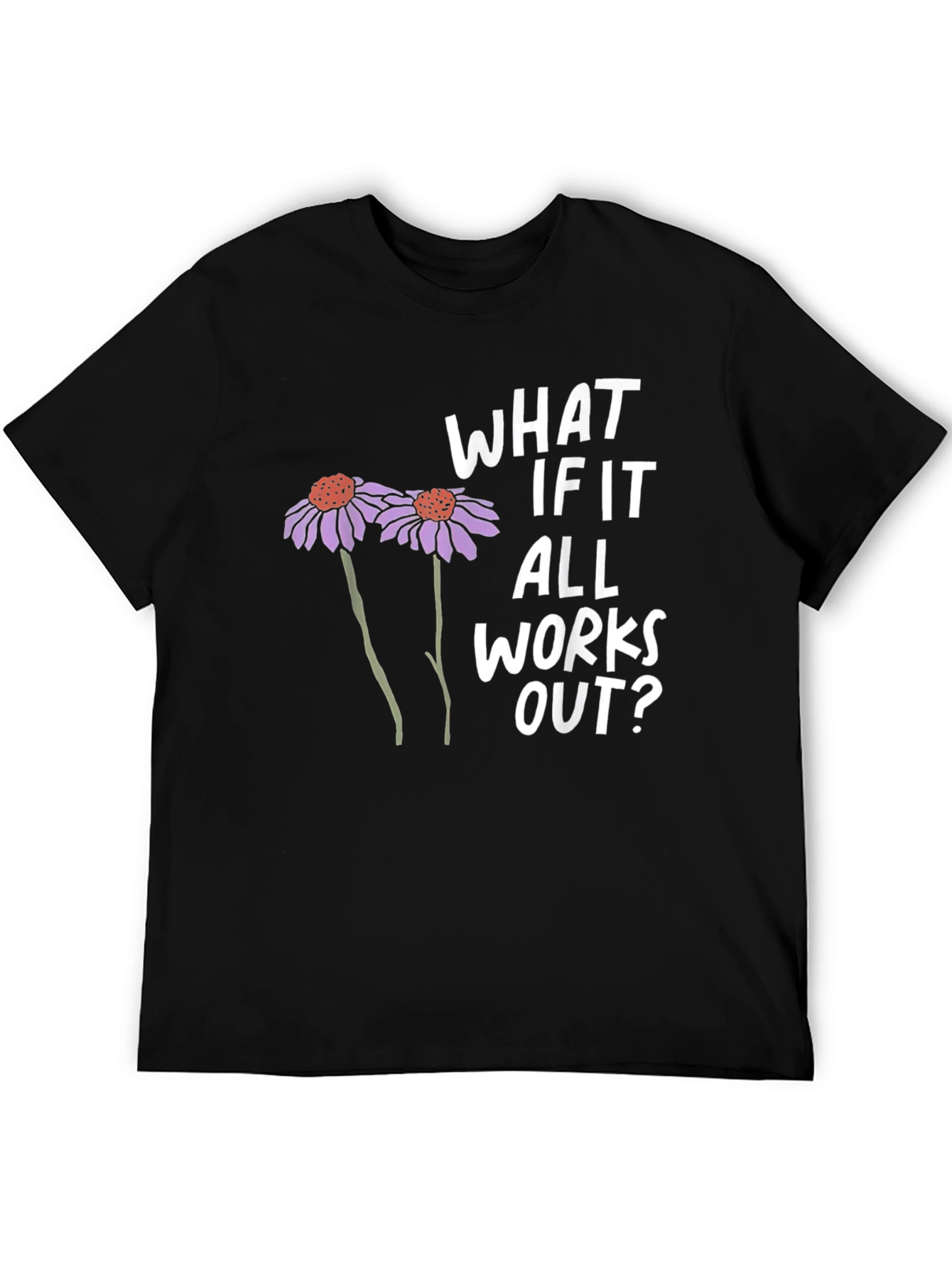 Black Optimistic Graphic Tee - What If It All Works Out? view 5