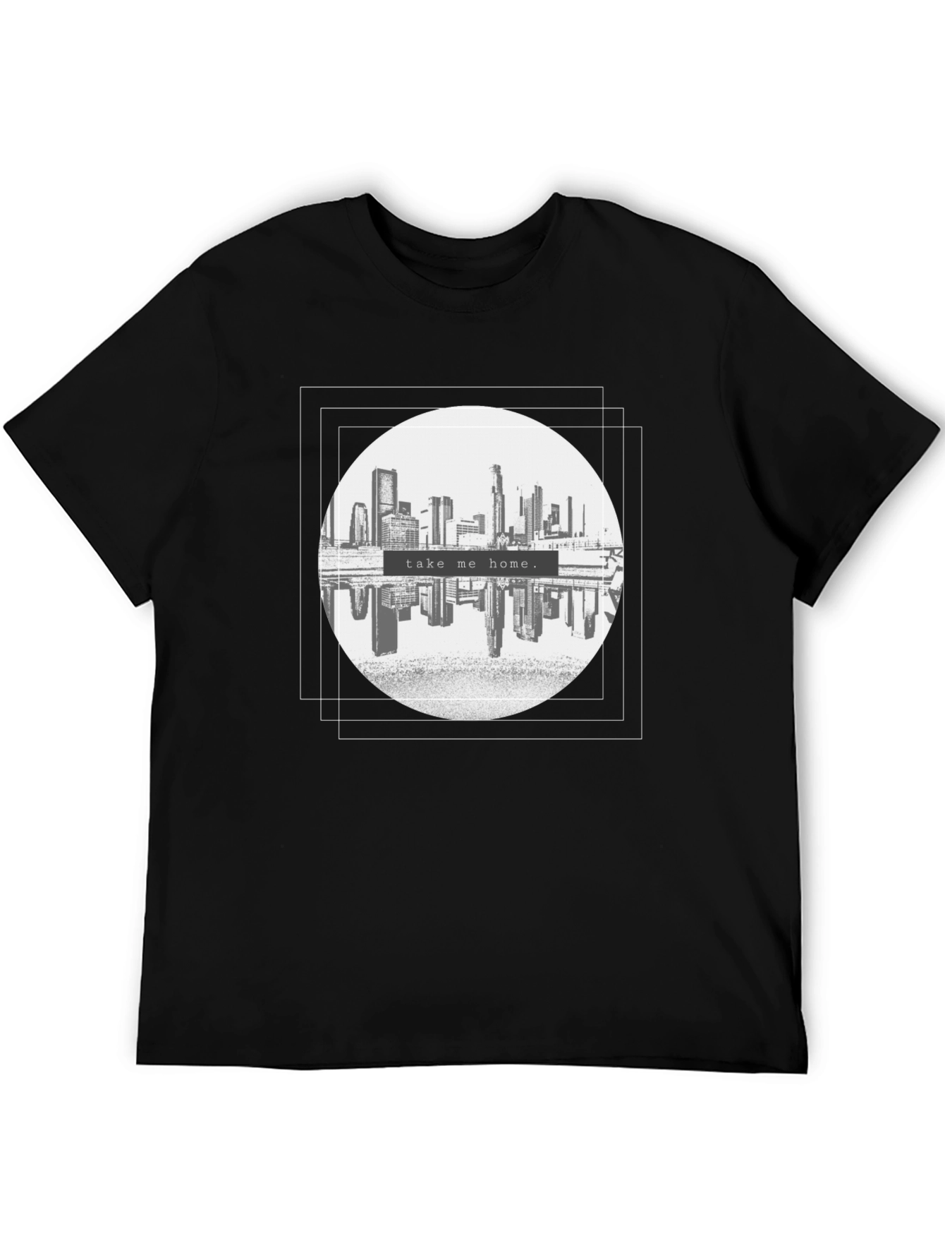 Black Cityscape Graphic Tee - Take Me Home T-Shirt view 5