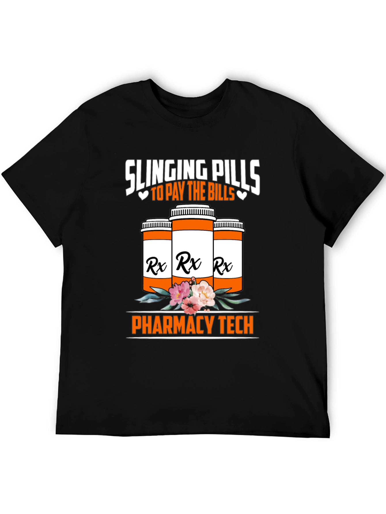 Black Slinging Pills Pharmacy Tech T-Shirt view 5