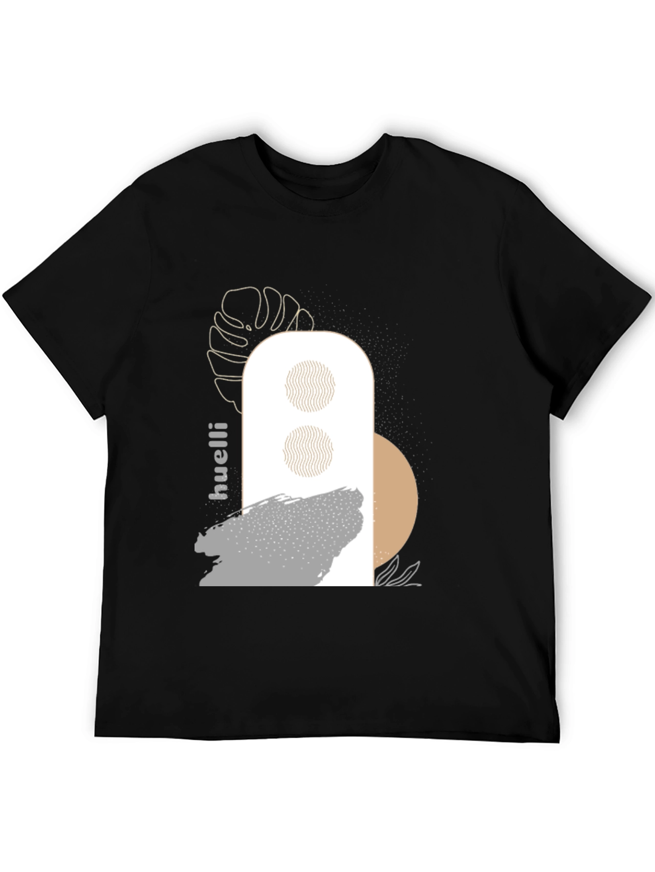 Abstract Graphic Print Black T-Shirt - 5