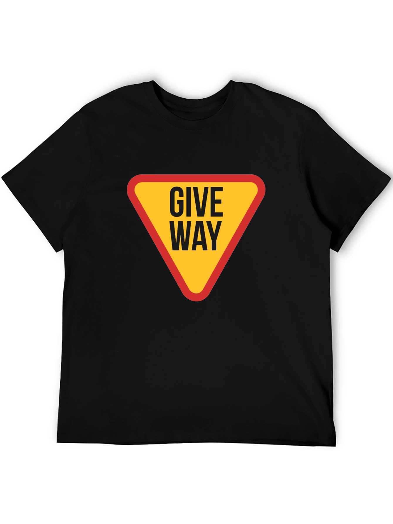 Black Give Way Traffic Sign T-Shirt view 5