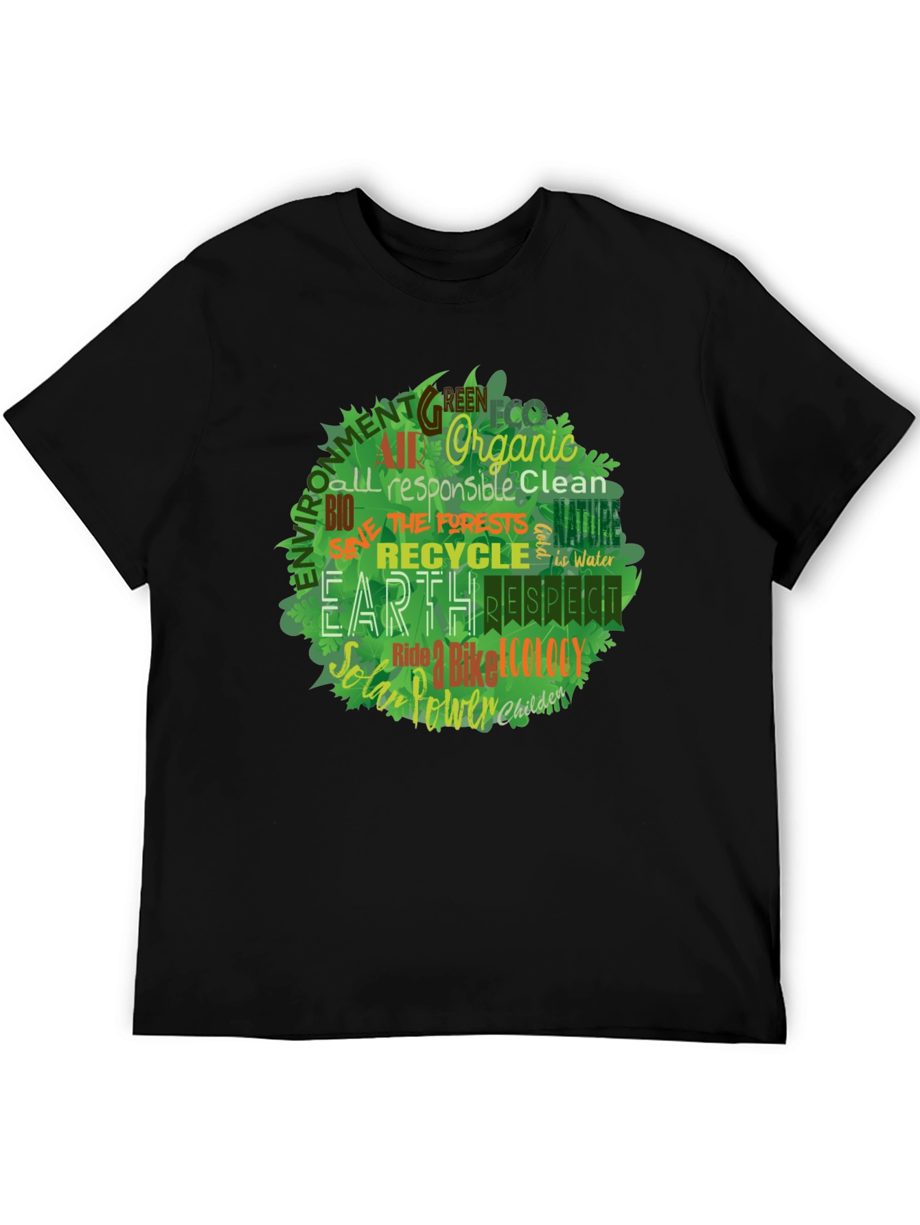 Black Eco Friendly Earth T-Shirt view 5
