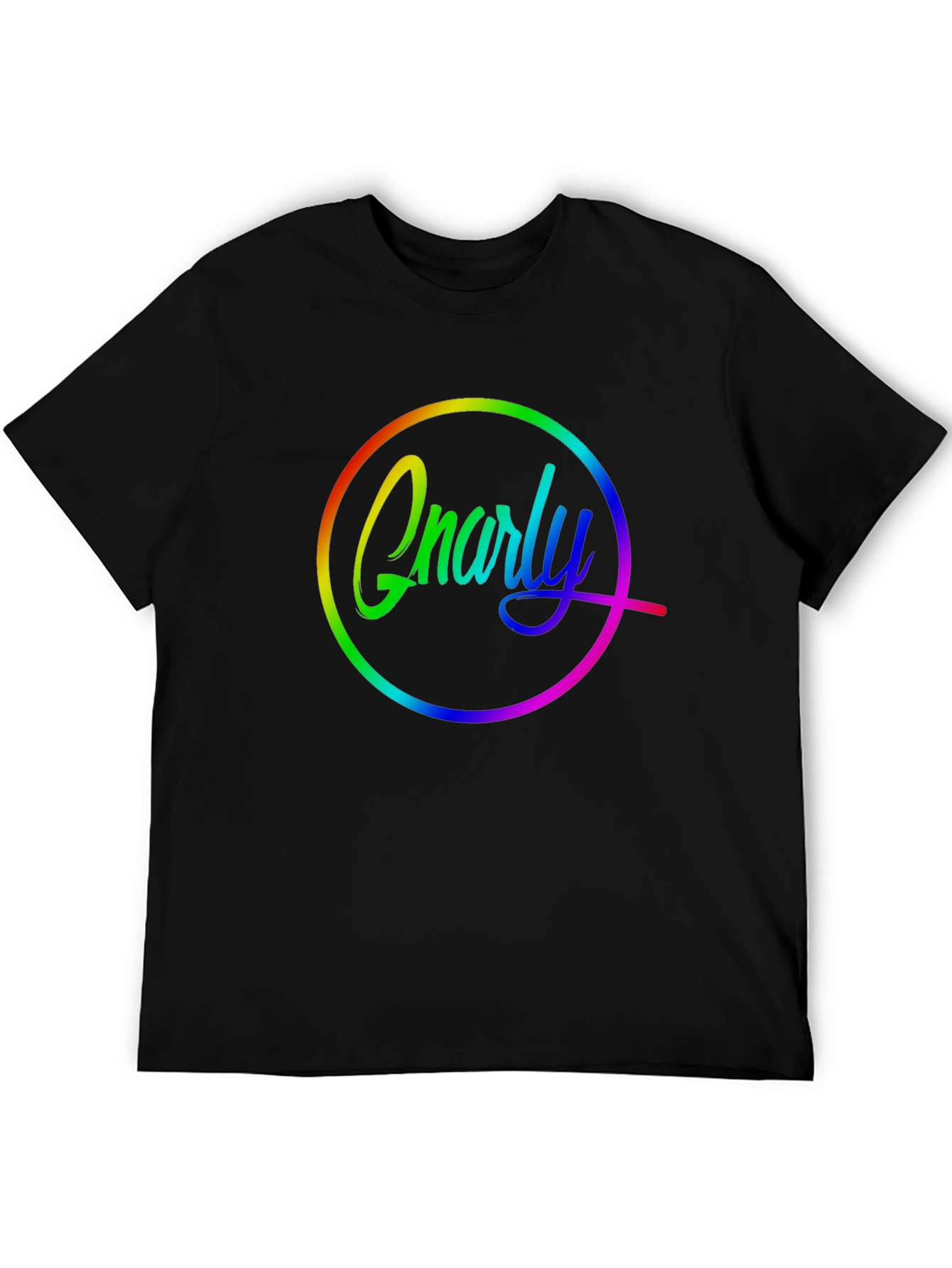 Black Gnarly Rainbow Graphic T-Shirt view 5