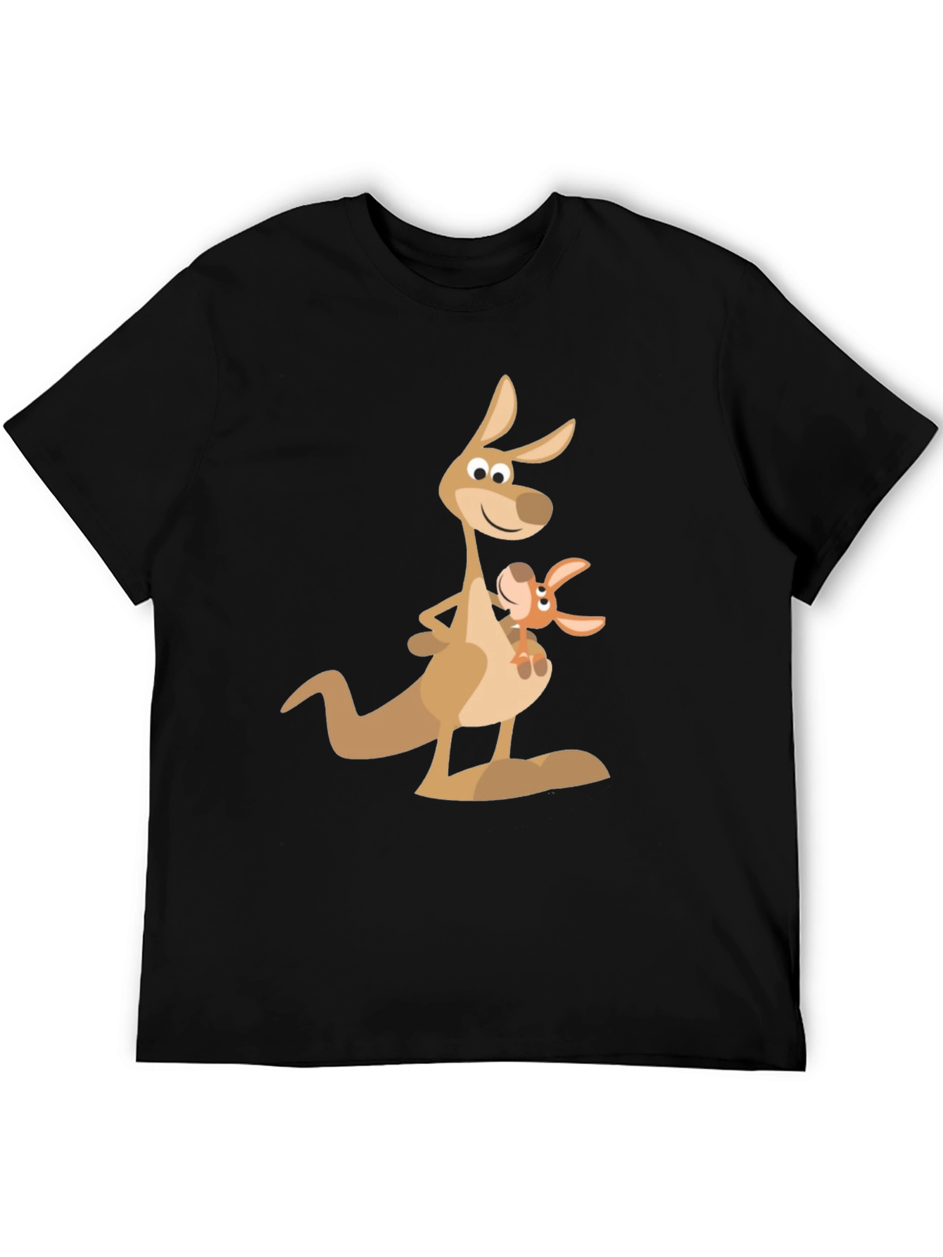 Black Kangaroo Graphic Tee - Casual Black T-Shirt view 5