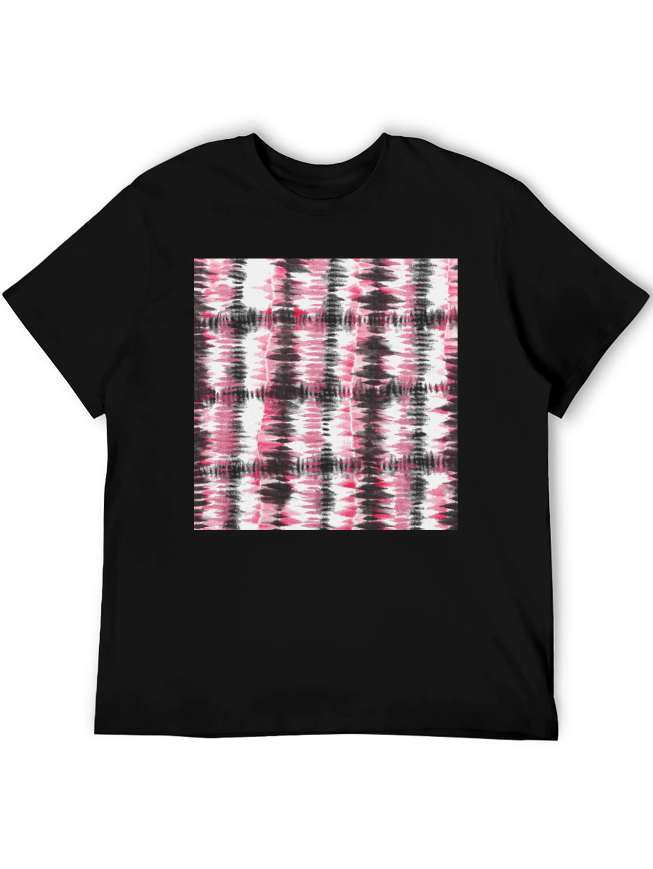 Black Abstract Tie-Dye Graphic Black T-Shirt view 5