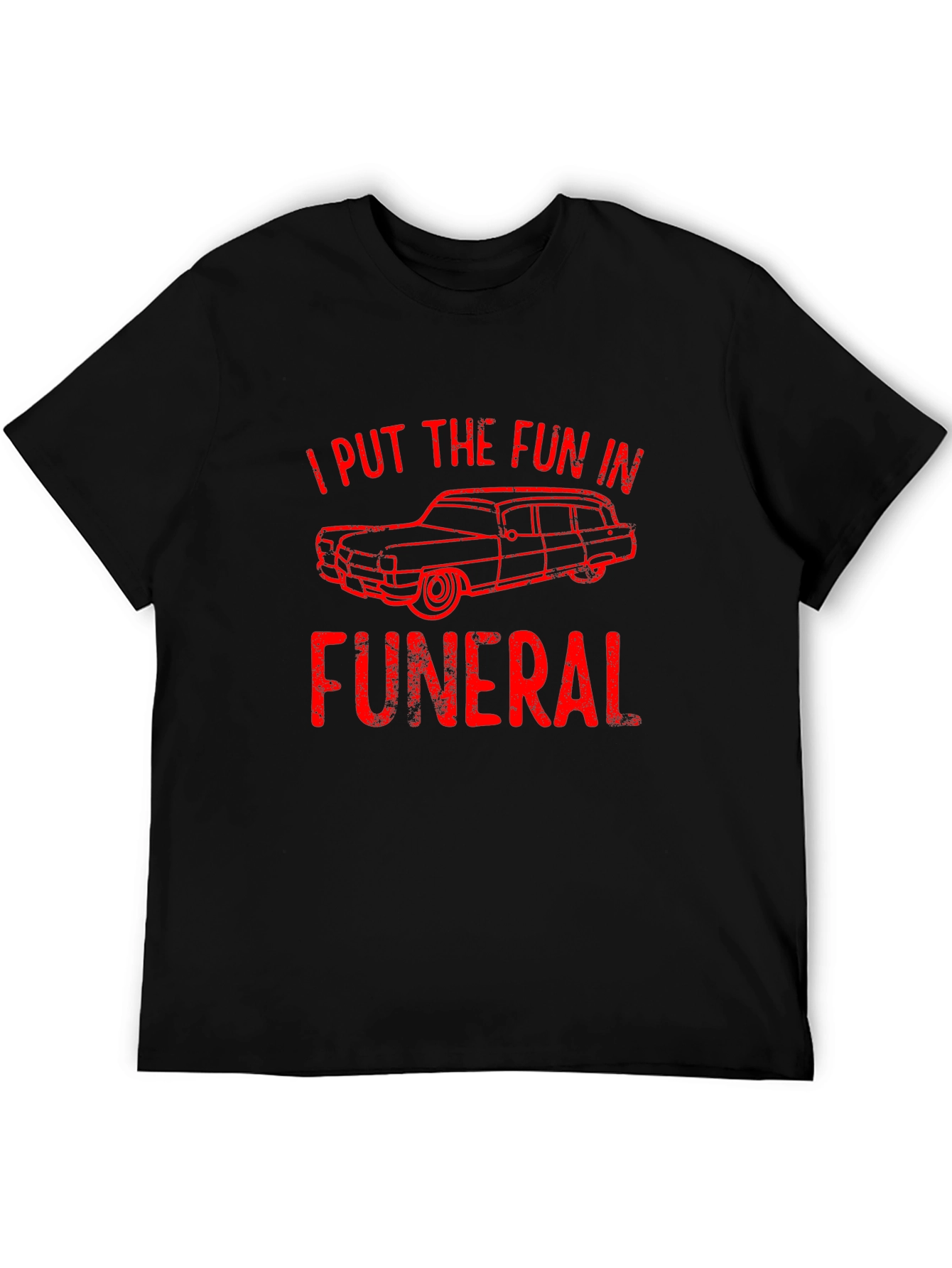 Black I Put the Fun in Funeral Hearse T-Shirt view 5