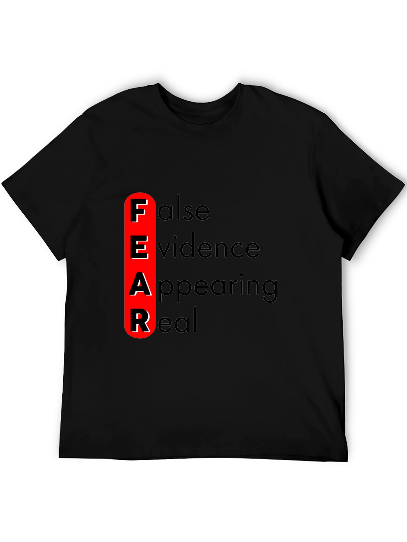 Black FEAR Definition Graphic Tee - Black view 5