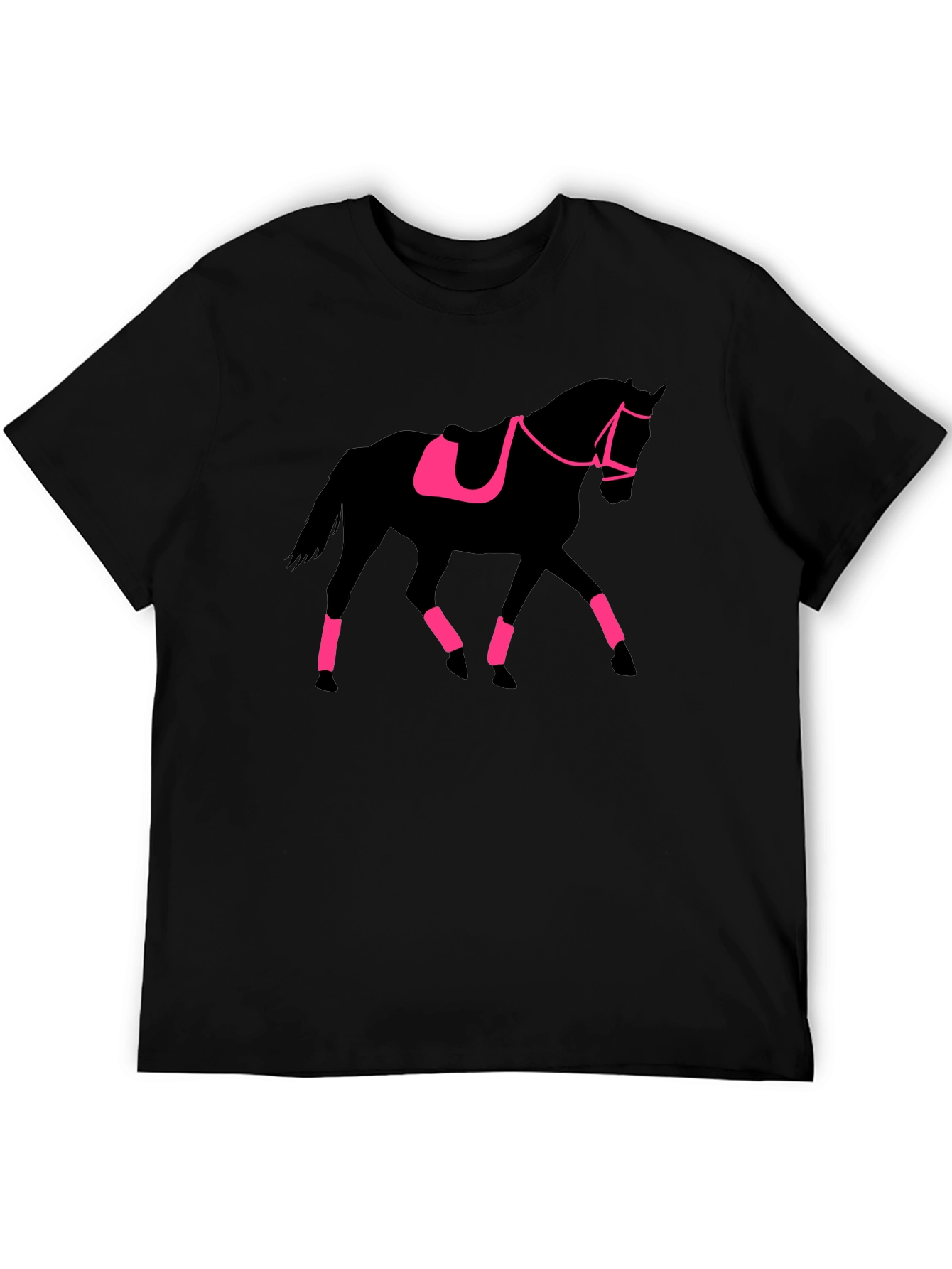 Black Equestrian Horse Silhouette Graphic Tee view 5