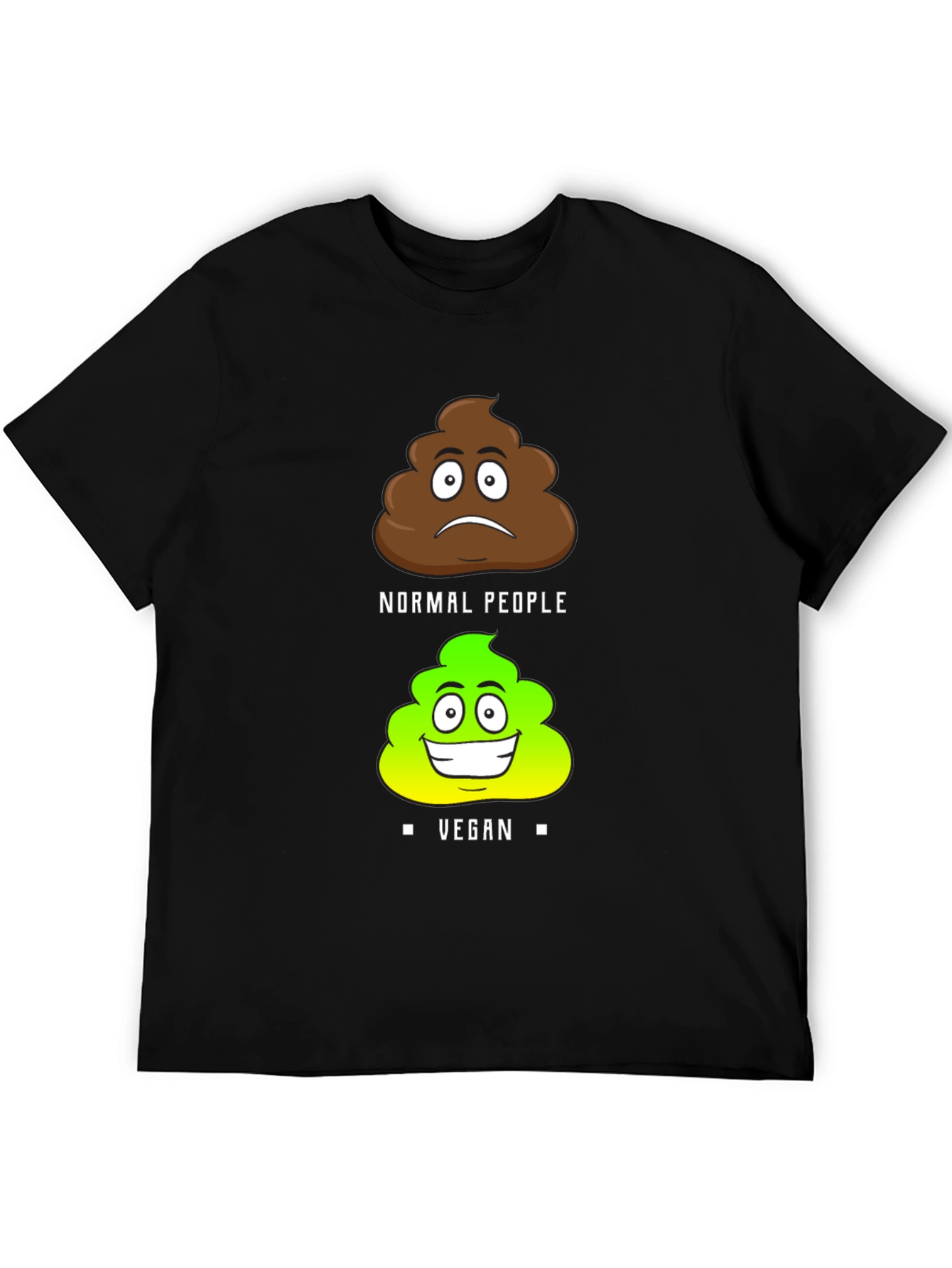 Black Vegan Poop Humor T-Shirt view 5