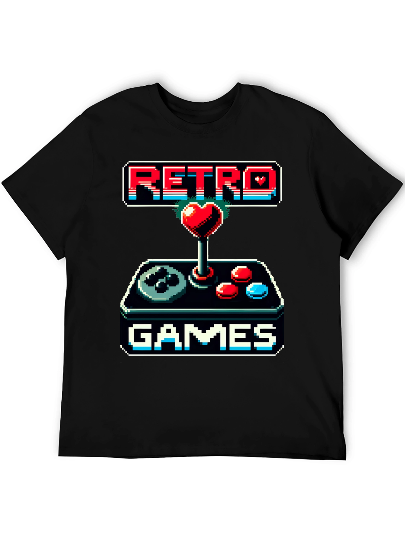 Black Retro Games Pixel Art T-Shirt view 5