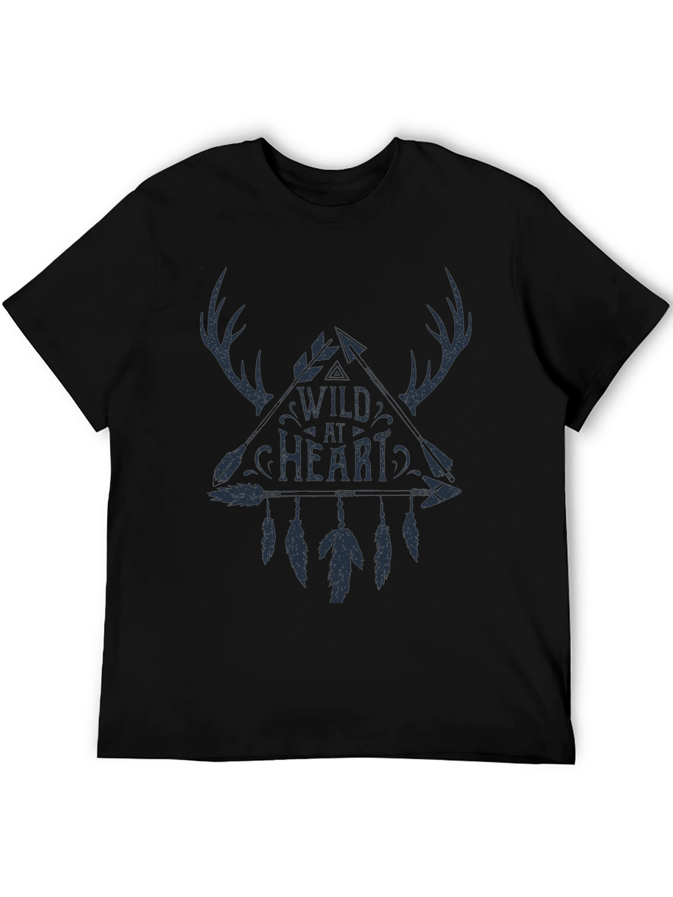 Black Wild at Heart Graphic Tee - Black Cotton Casual T-Shirt view 5