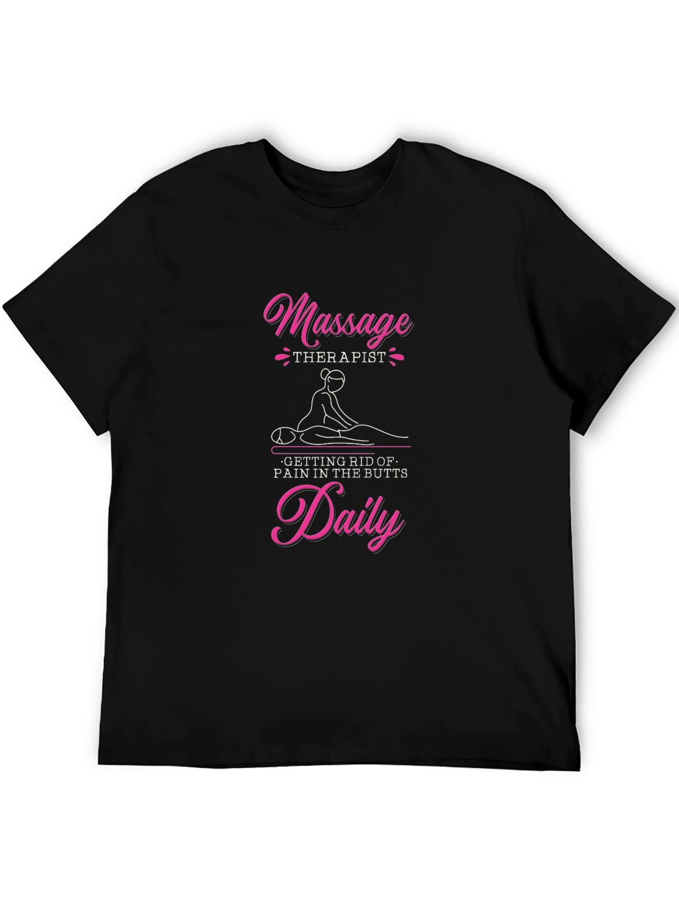 Black Massage Therapist Daily Graphic T-Shirt view 5