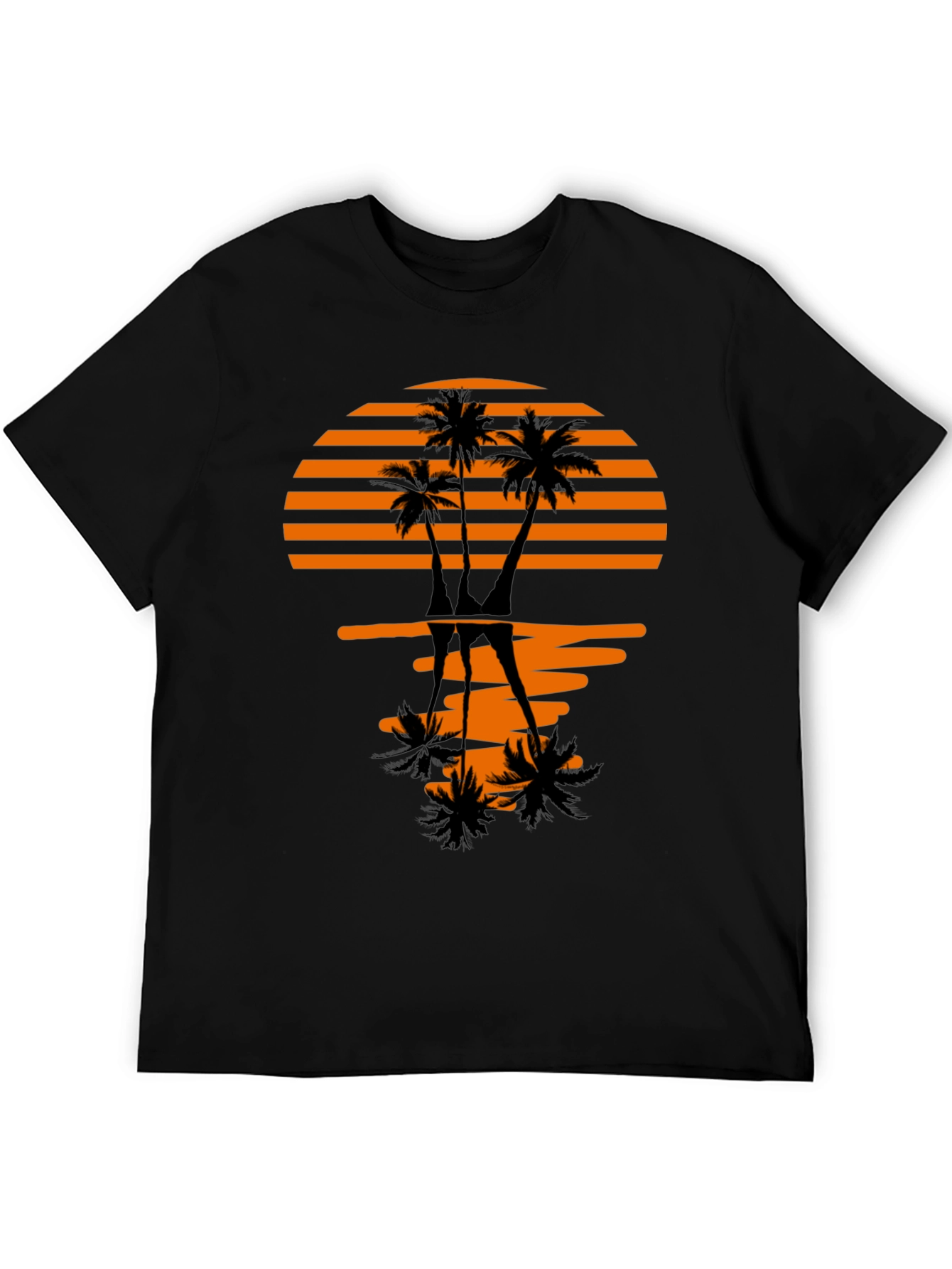 Black Sunset Palm Tree Graphic Tee - Stylish Black T-Shirt view 5