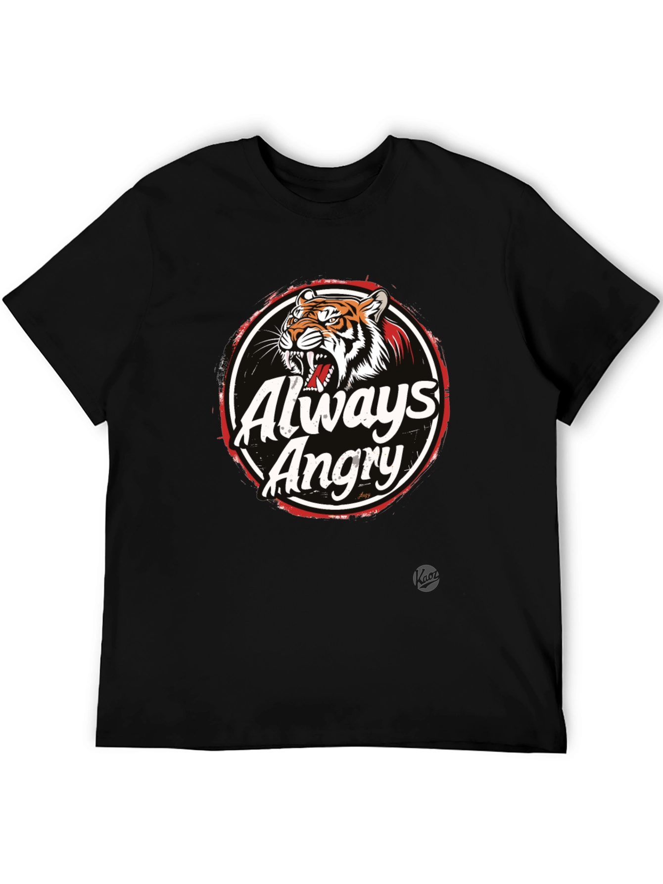 Black Always Angry Graphic T-Shirt - Men's Black Tee view 5
